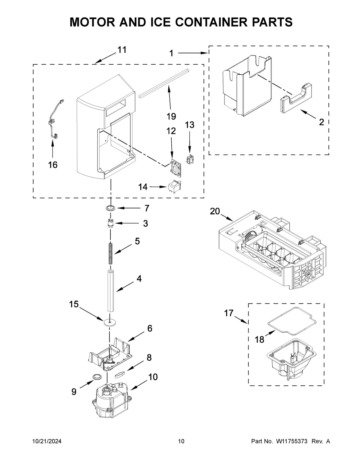 06 - MOTOR AND ICE CONTAINER PARTS