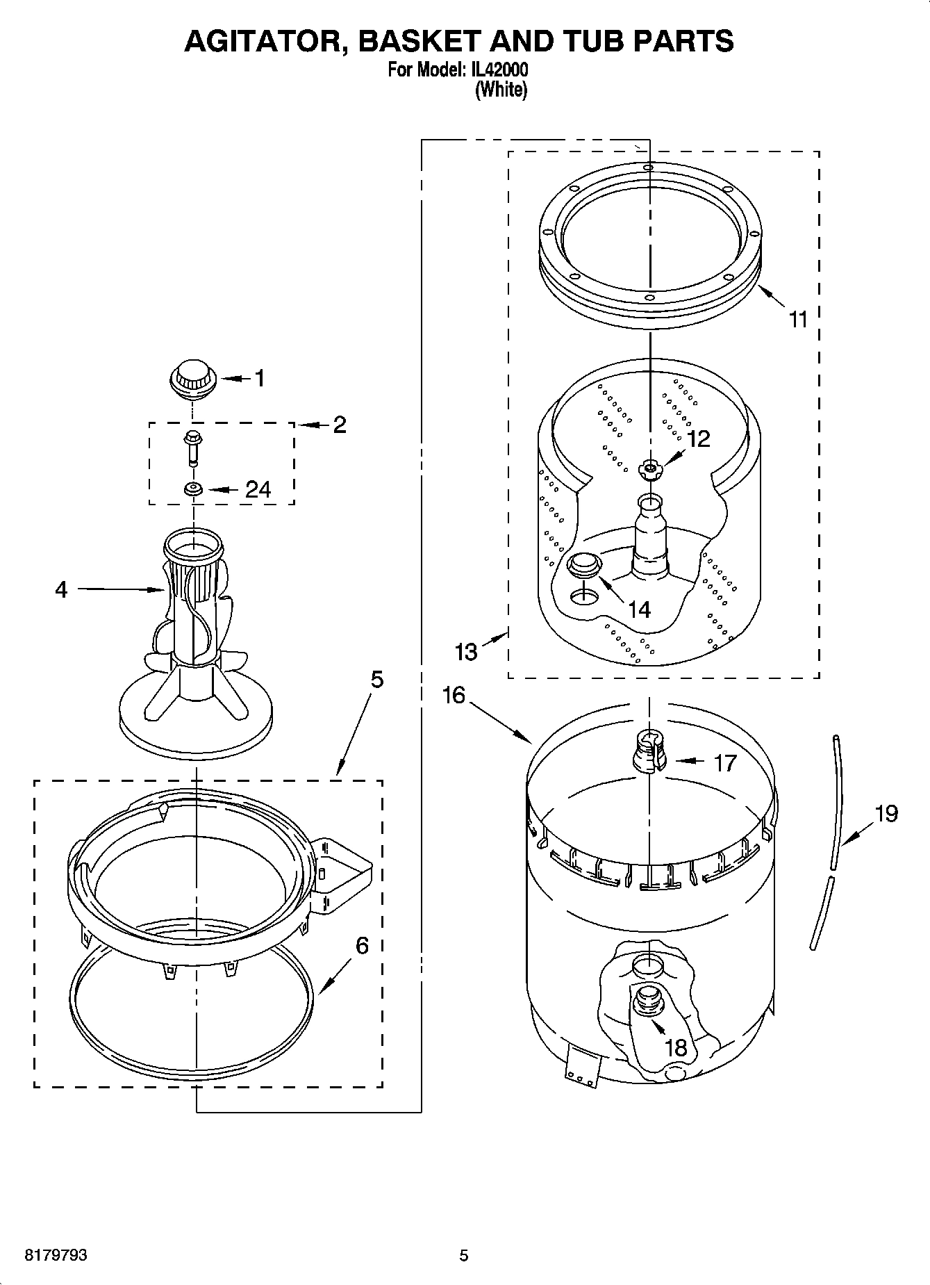 03 - AGITATOR, BASKET AND TUB PARTS