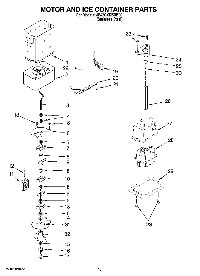 09 - MOTOR AND ICE CONTAINER PARTS