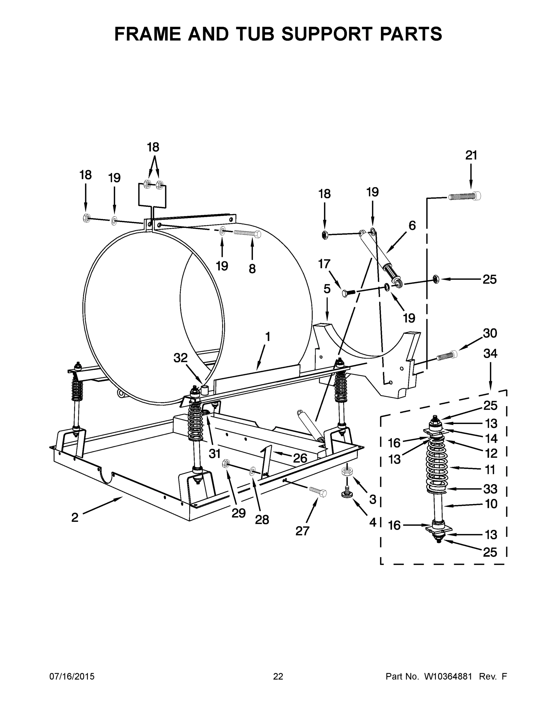 12 - FRAME AND TUB SUPPORT PARTS