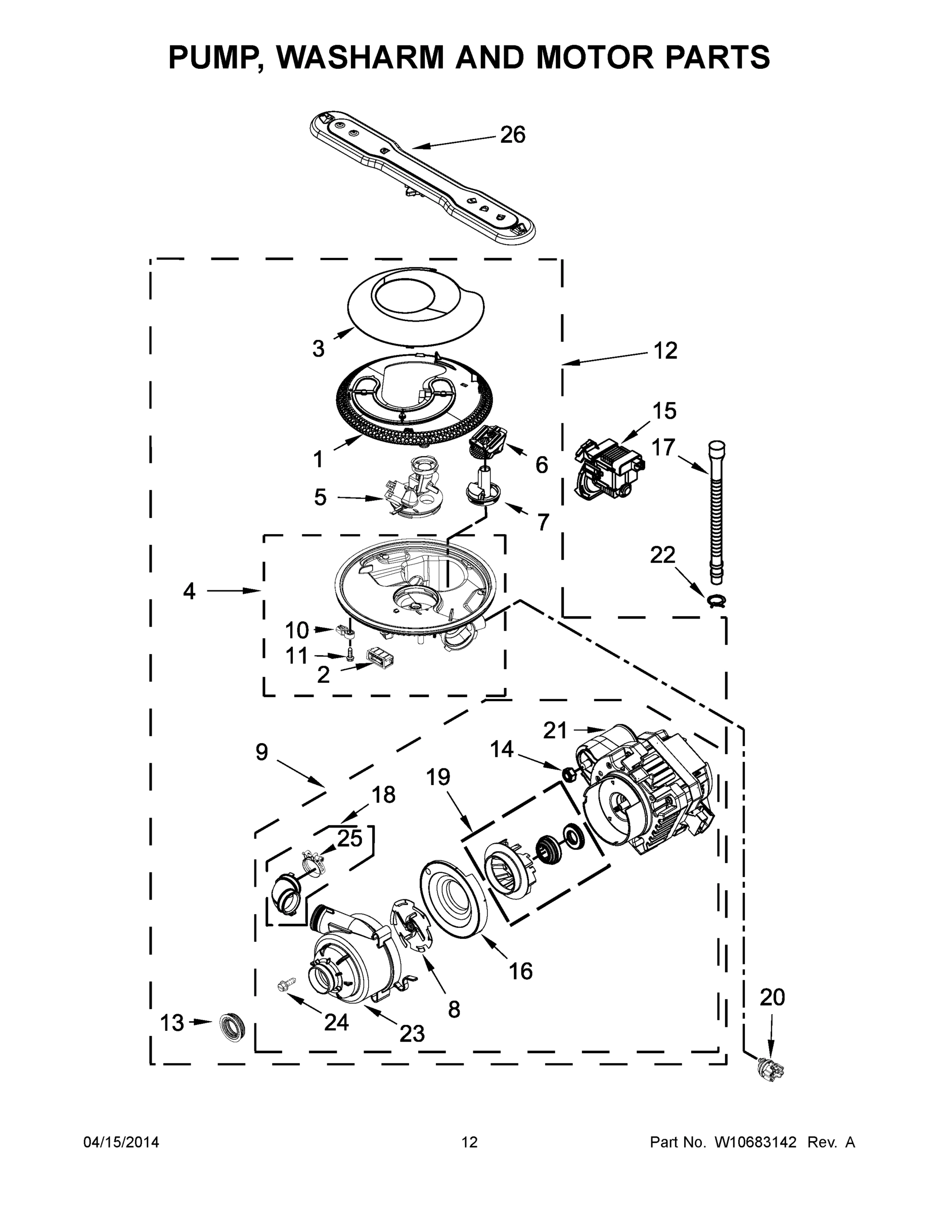 07 - PUMP, WASHARM AND MOTOR PARTS