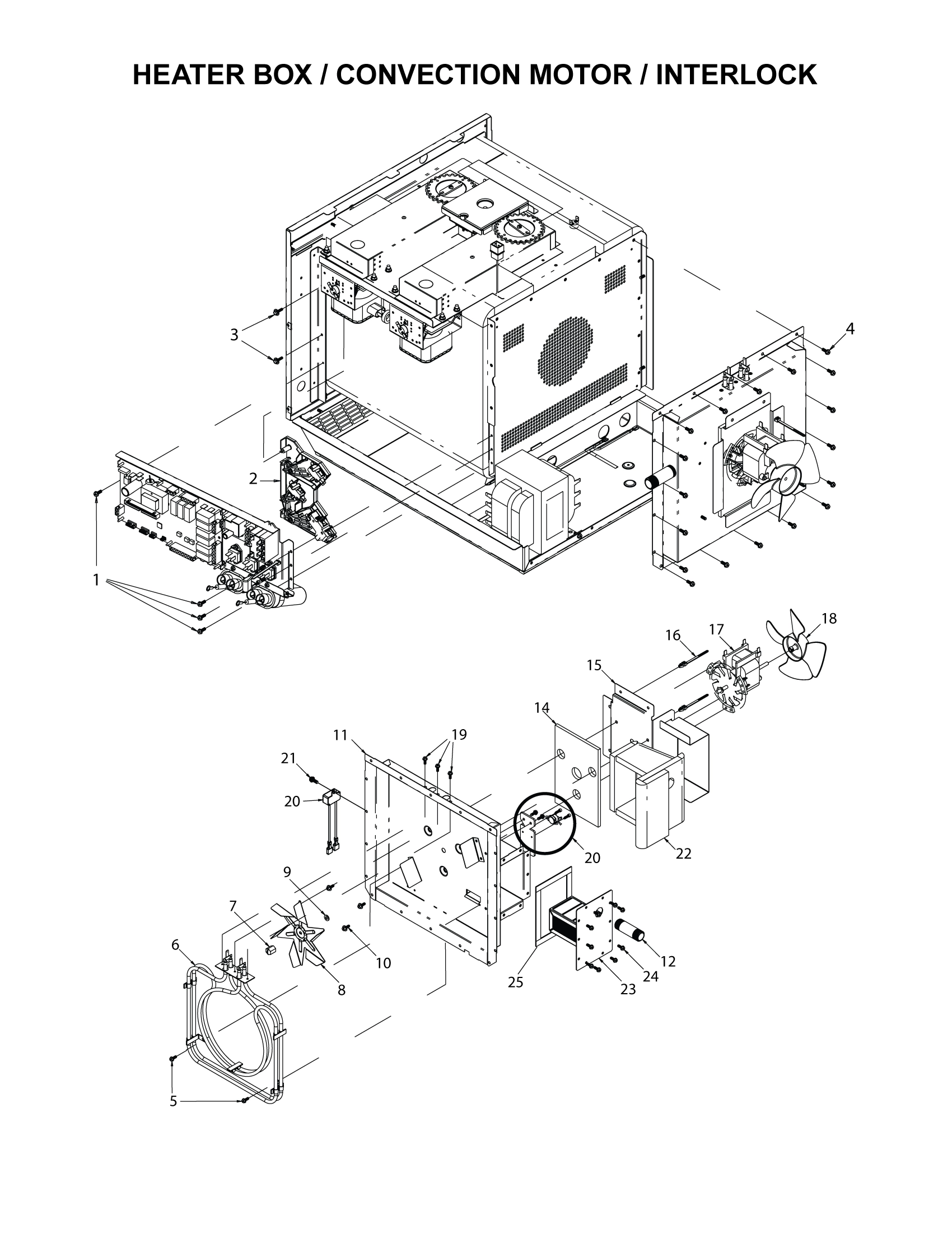HEATER BOX / CONVECTION MOTOR / INTERLOCK