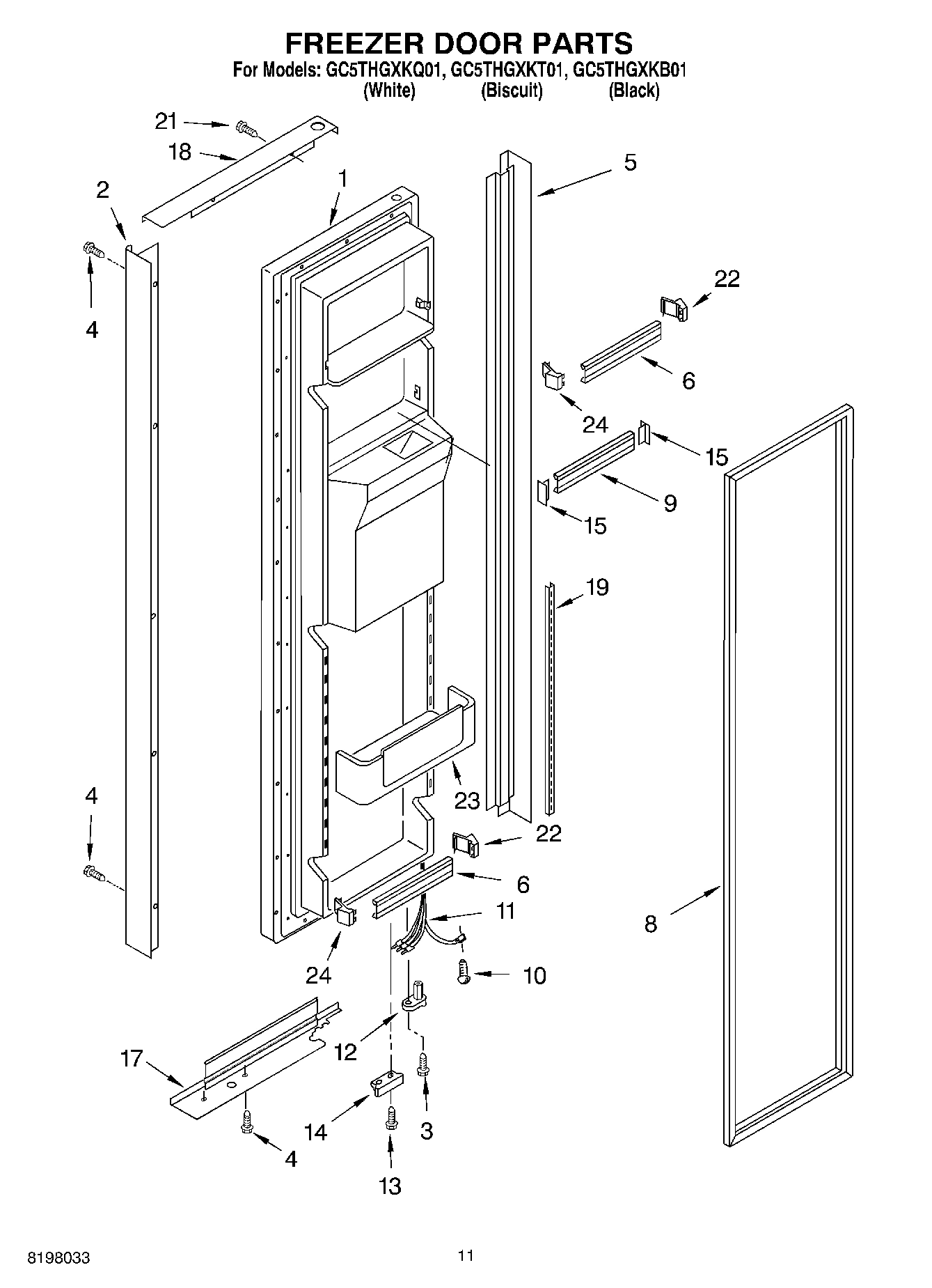 07 - FREEZER DOOR PARTS