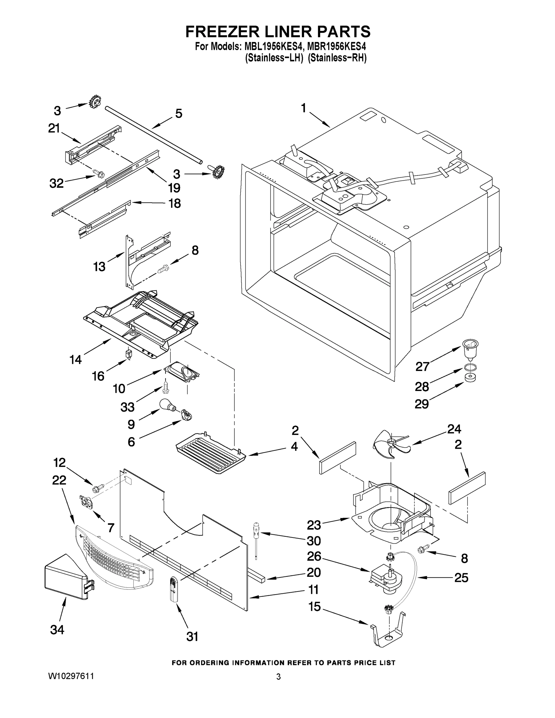 02 - FREEZER LINER PARTS