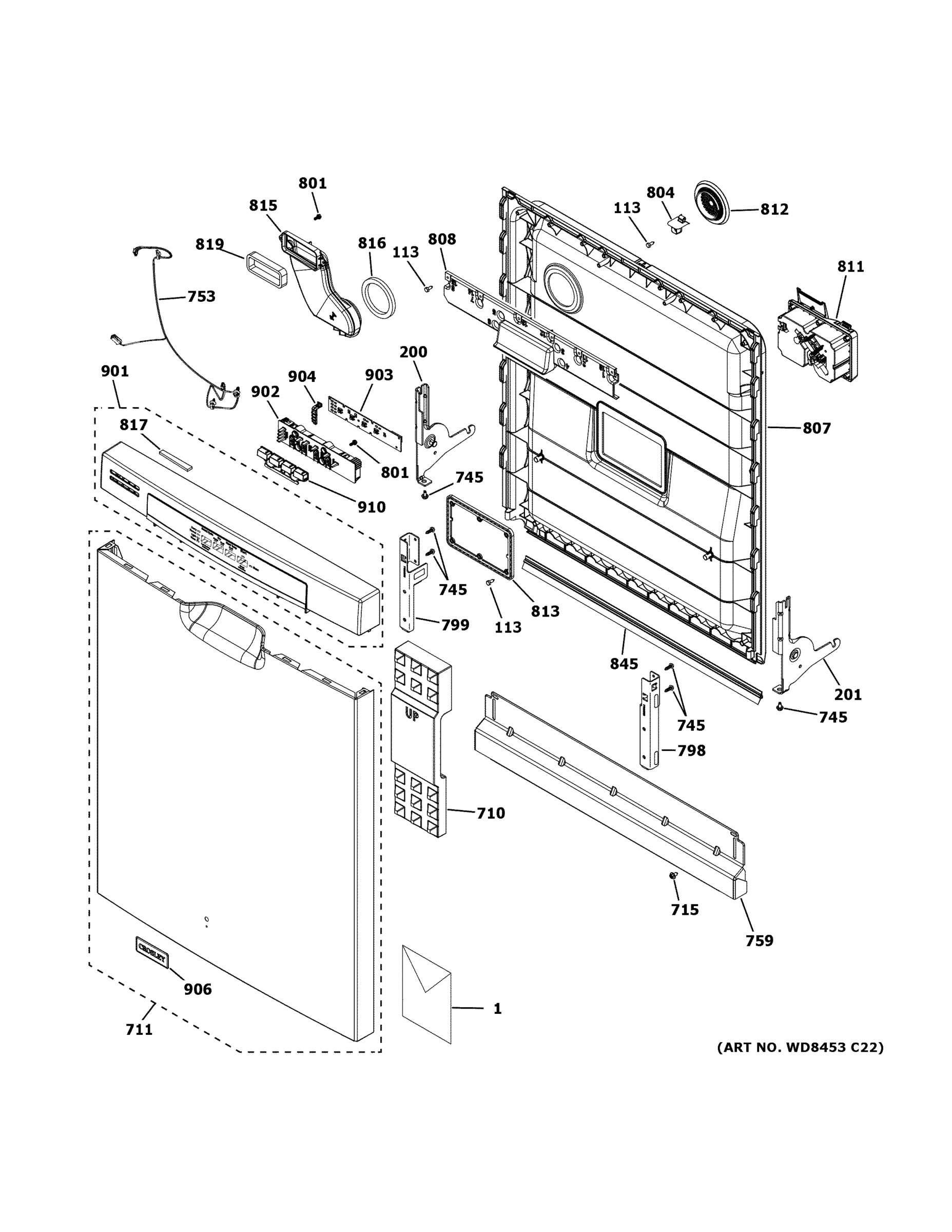 ESCUTCHEON & DOOR ASSEMBLY
