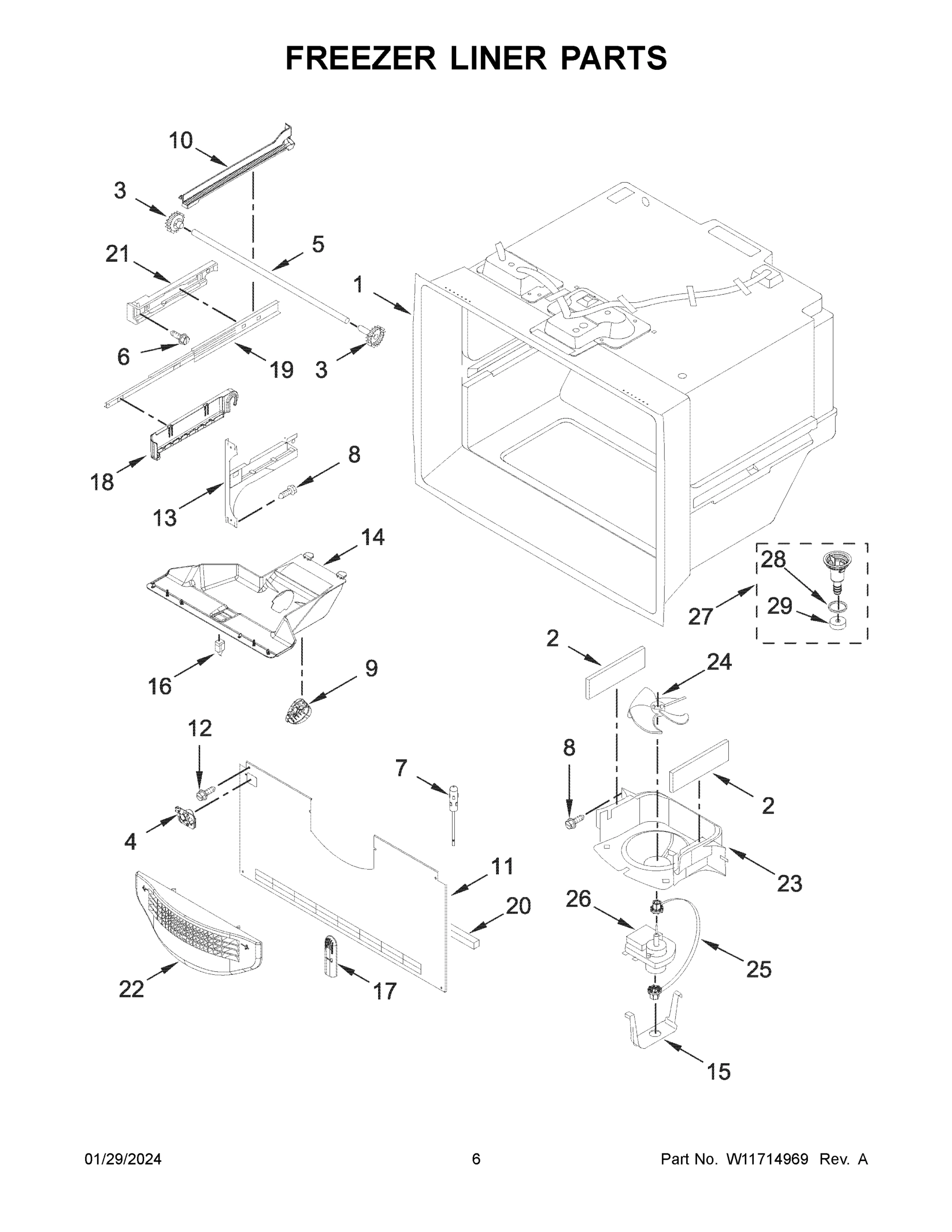 04 - FREEZER LINER PARTS