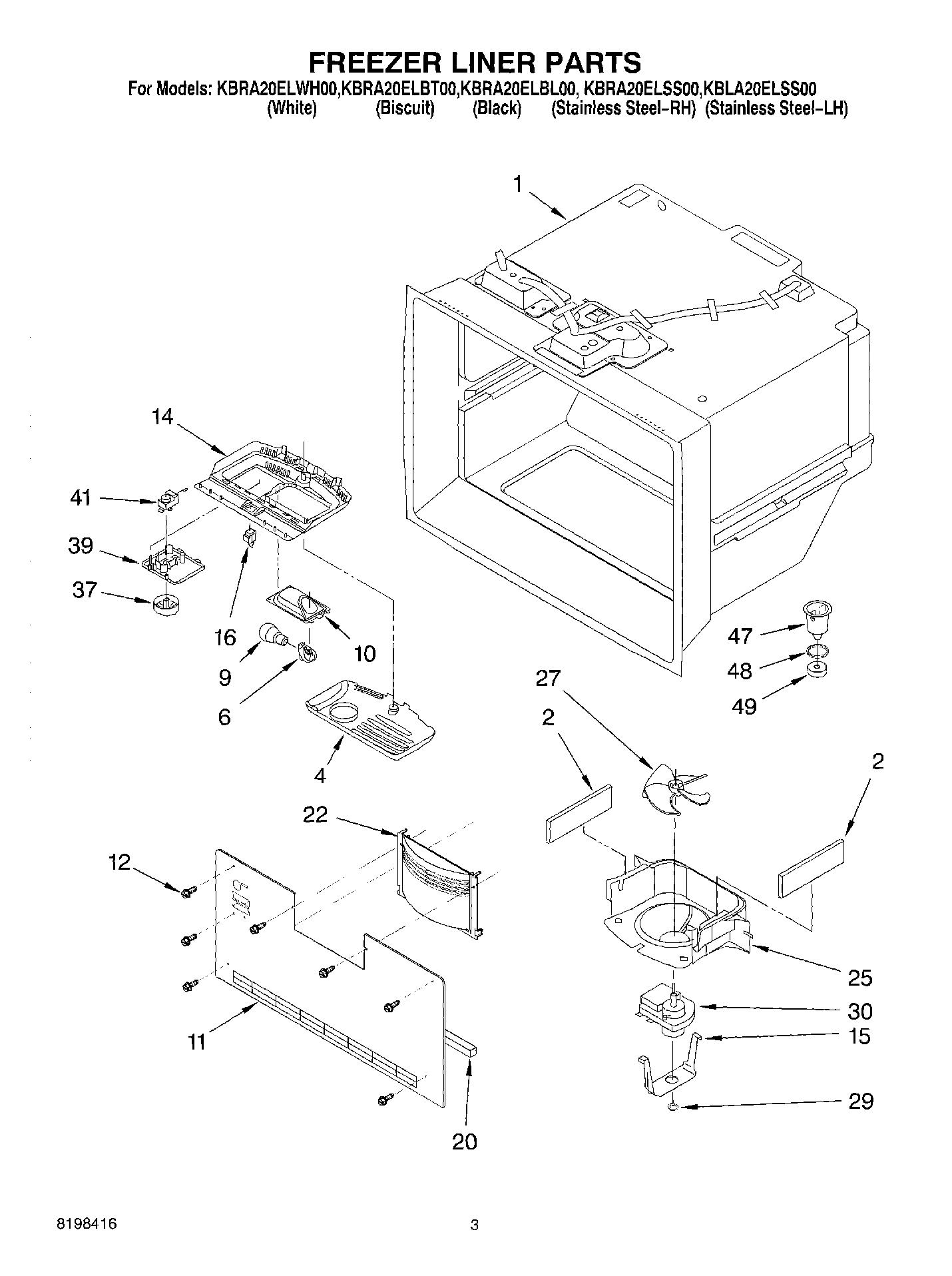 02 - FREEZER LINER PARTS
