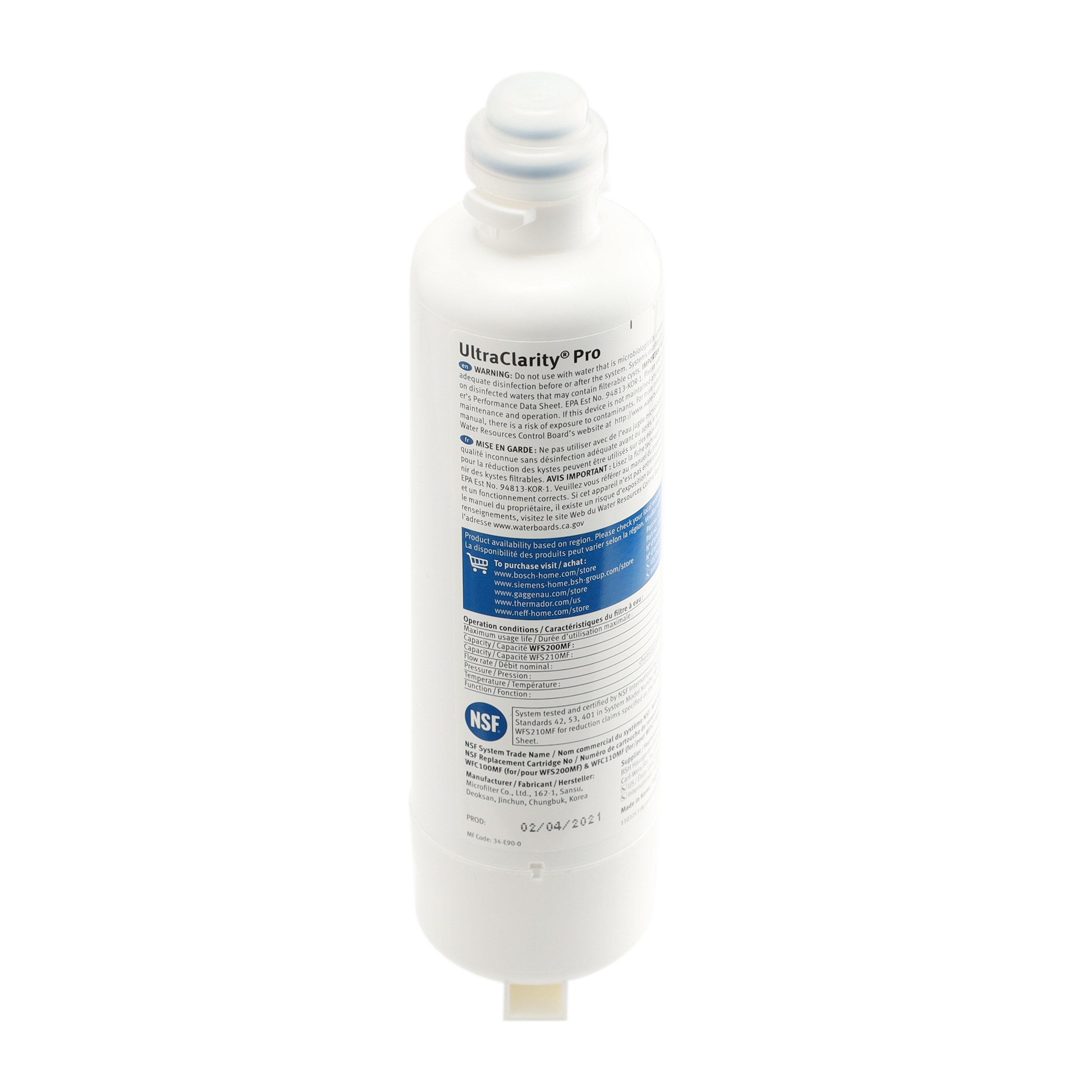 Replacement Bosch B22CS80SNS-01 Refrigerator Water Filter - Compatible