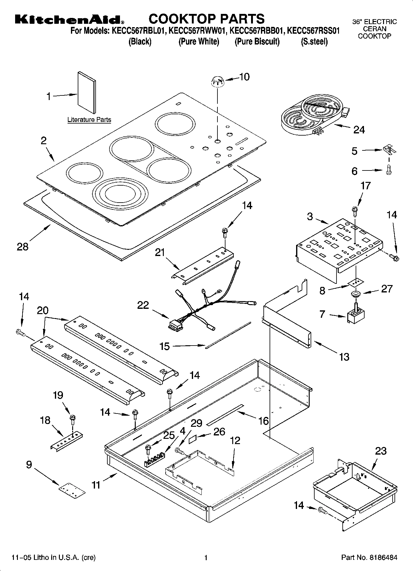 01 - COOKTOP PARTS, OPTIONAL PARTS