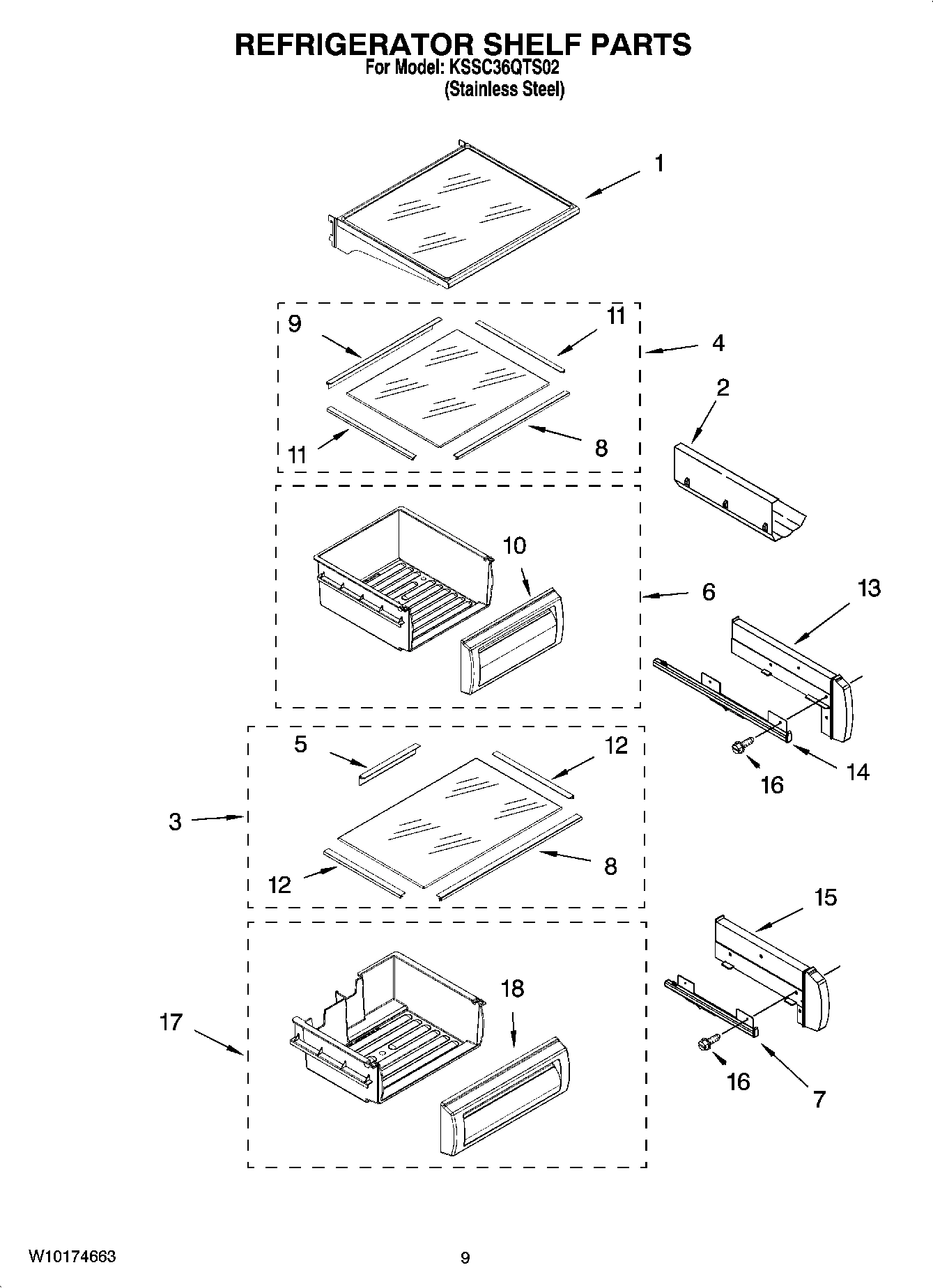 07 - REFRIGERATOR SHELF PARTS