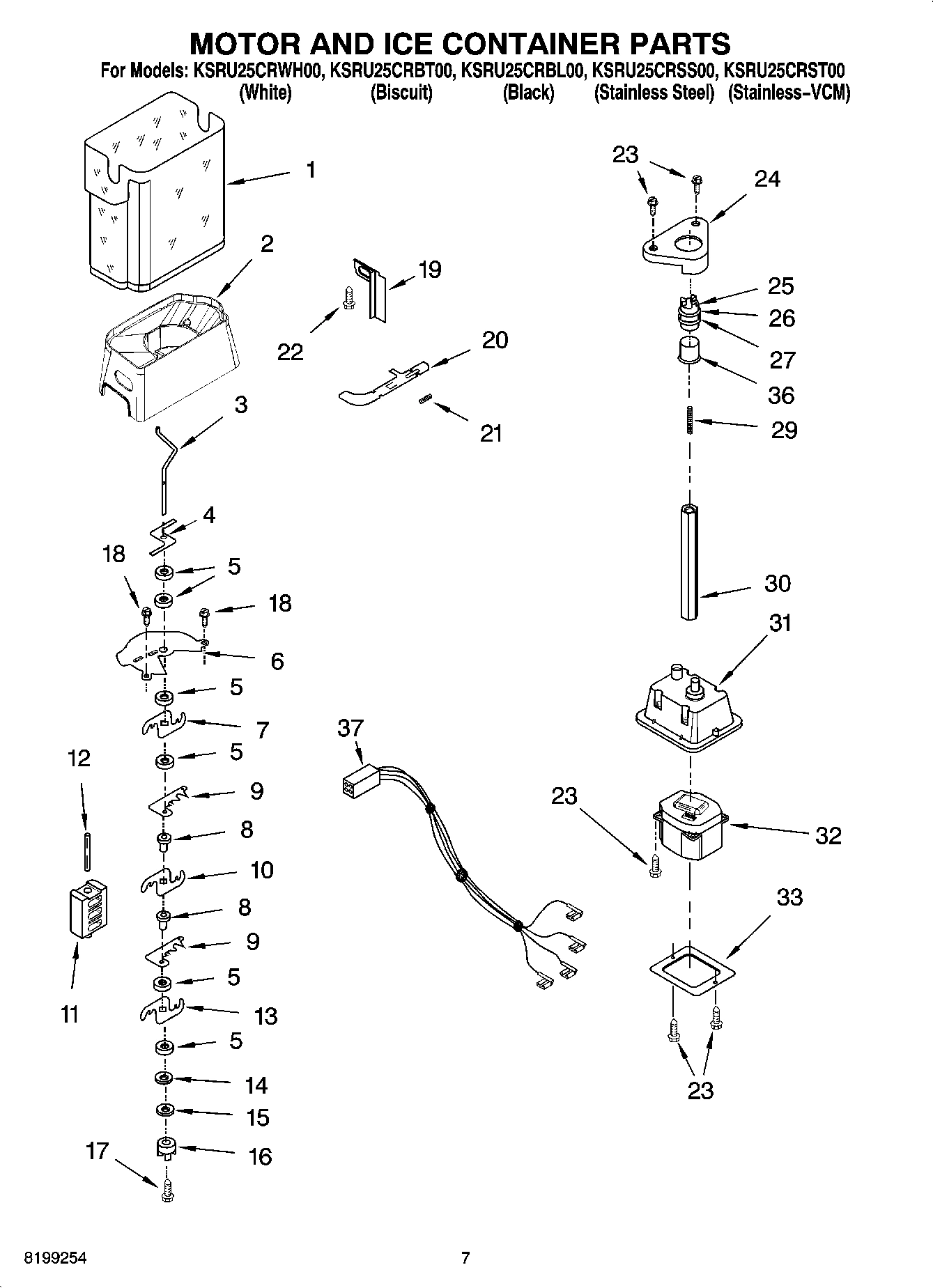 05 - MOTOR AND ICE CONTAINER PARTS
