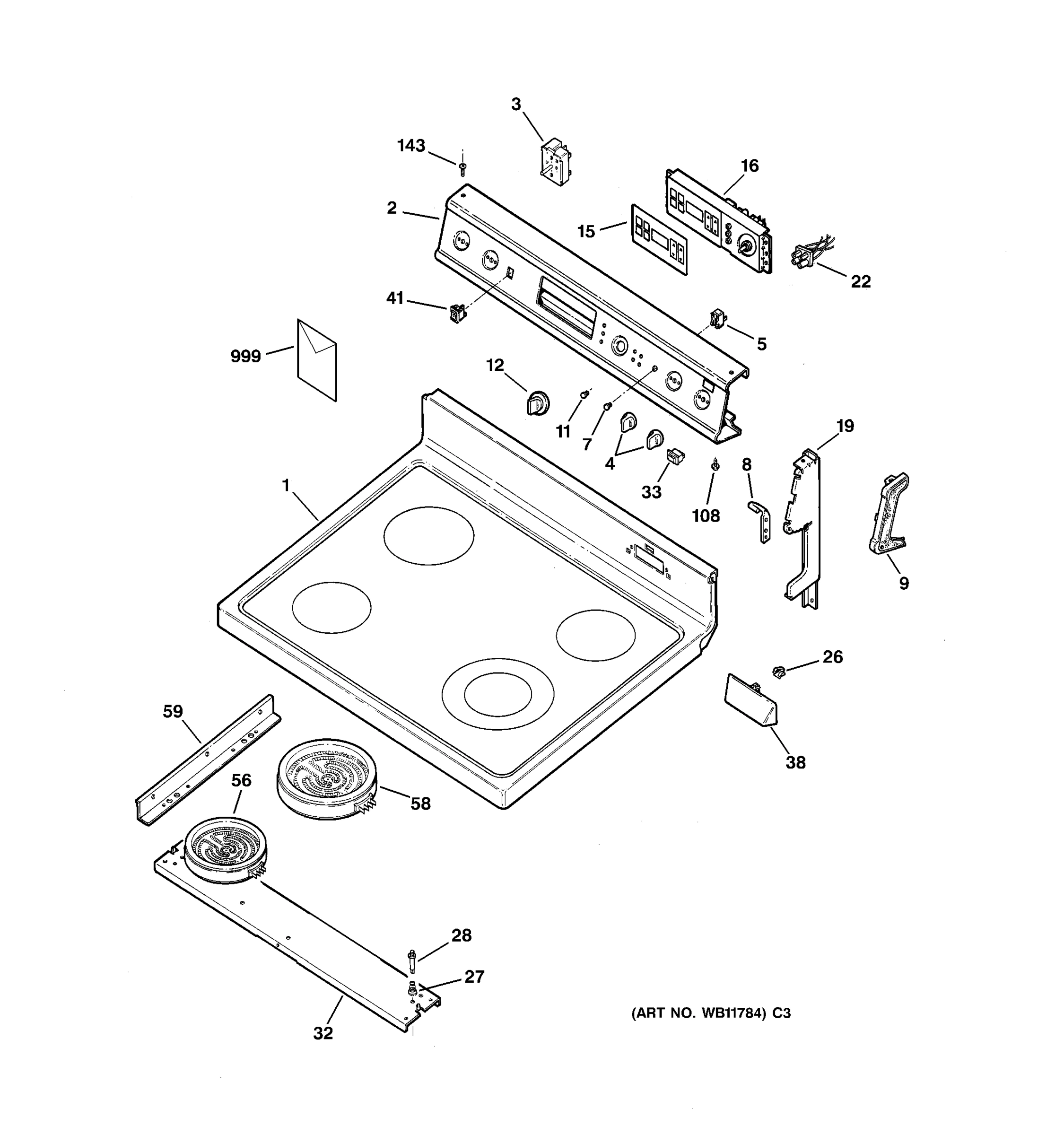 CONTROL PANEL & COOKTOP