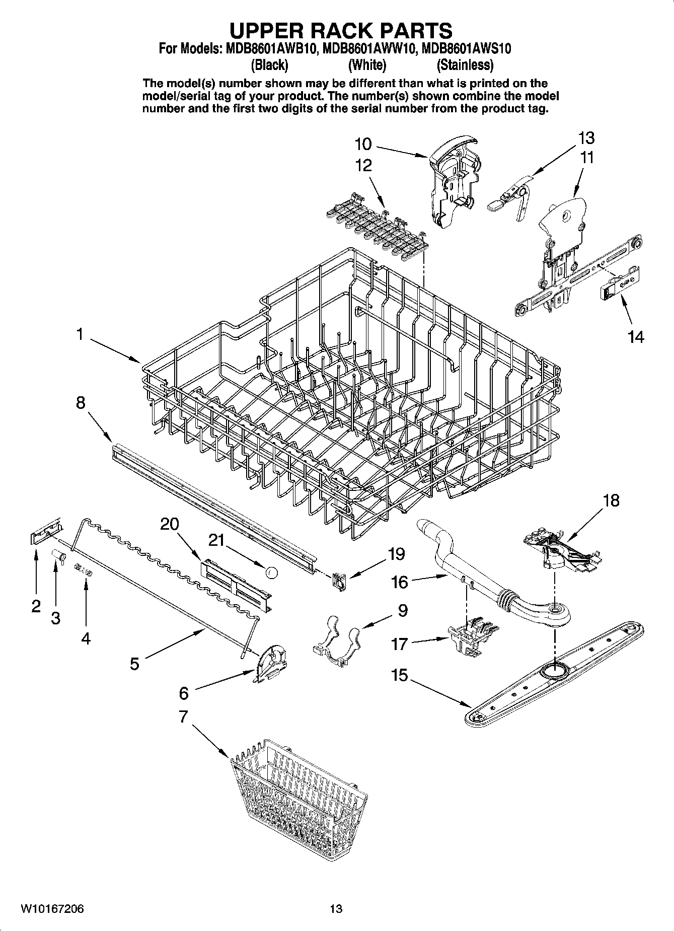 10 - UPPER RACK PARTS