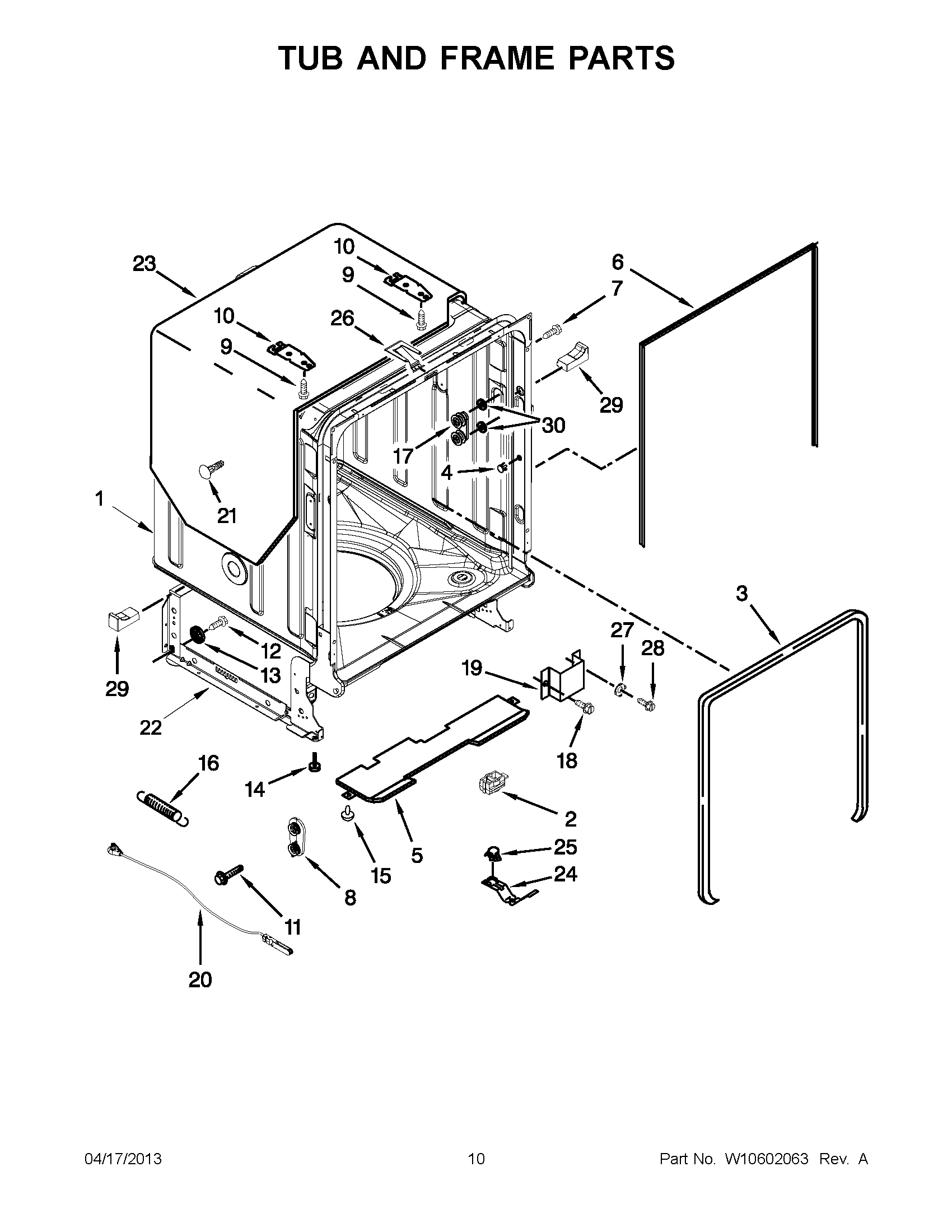 05 - TUB AND FRAME PARTS