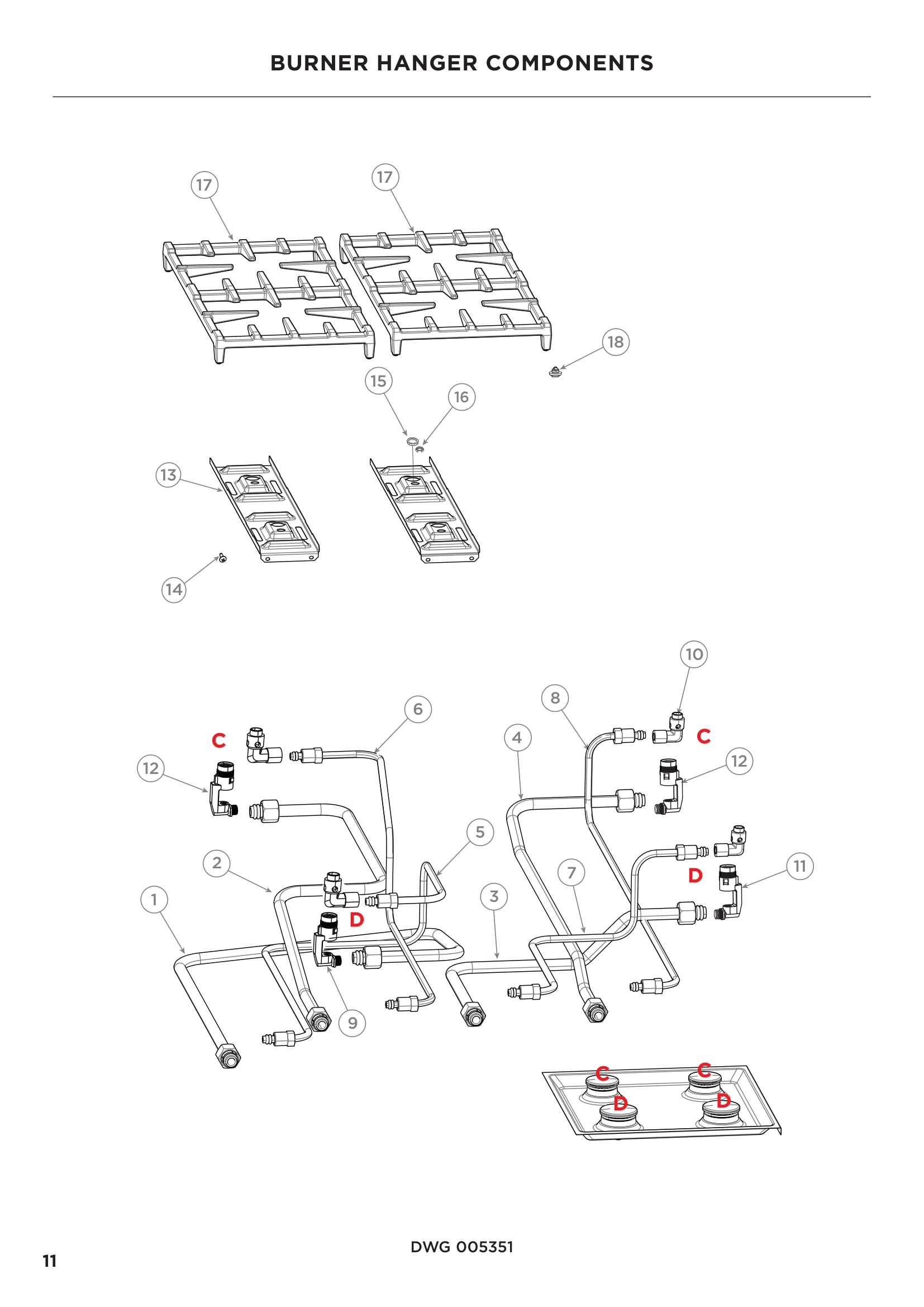 BURNER HANGER COMPONENTS