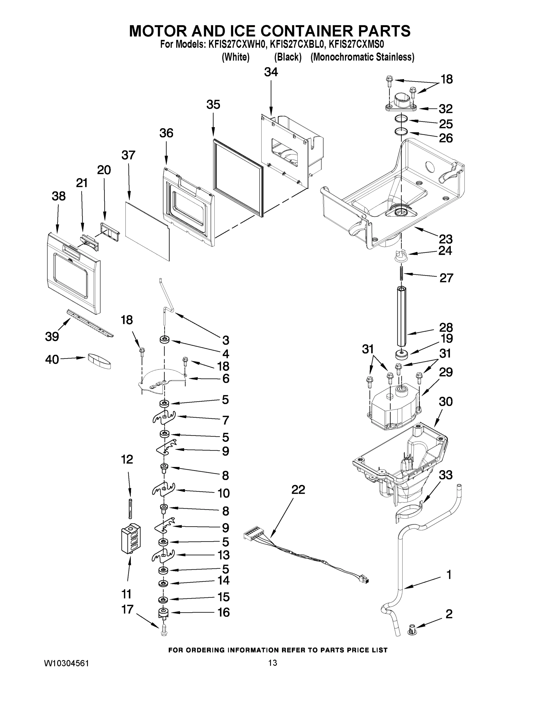 07 - MOTOR AND ICE CONTAINER PARTS
