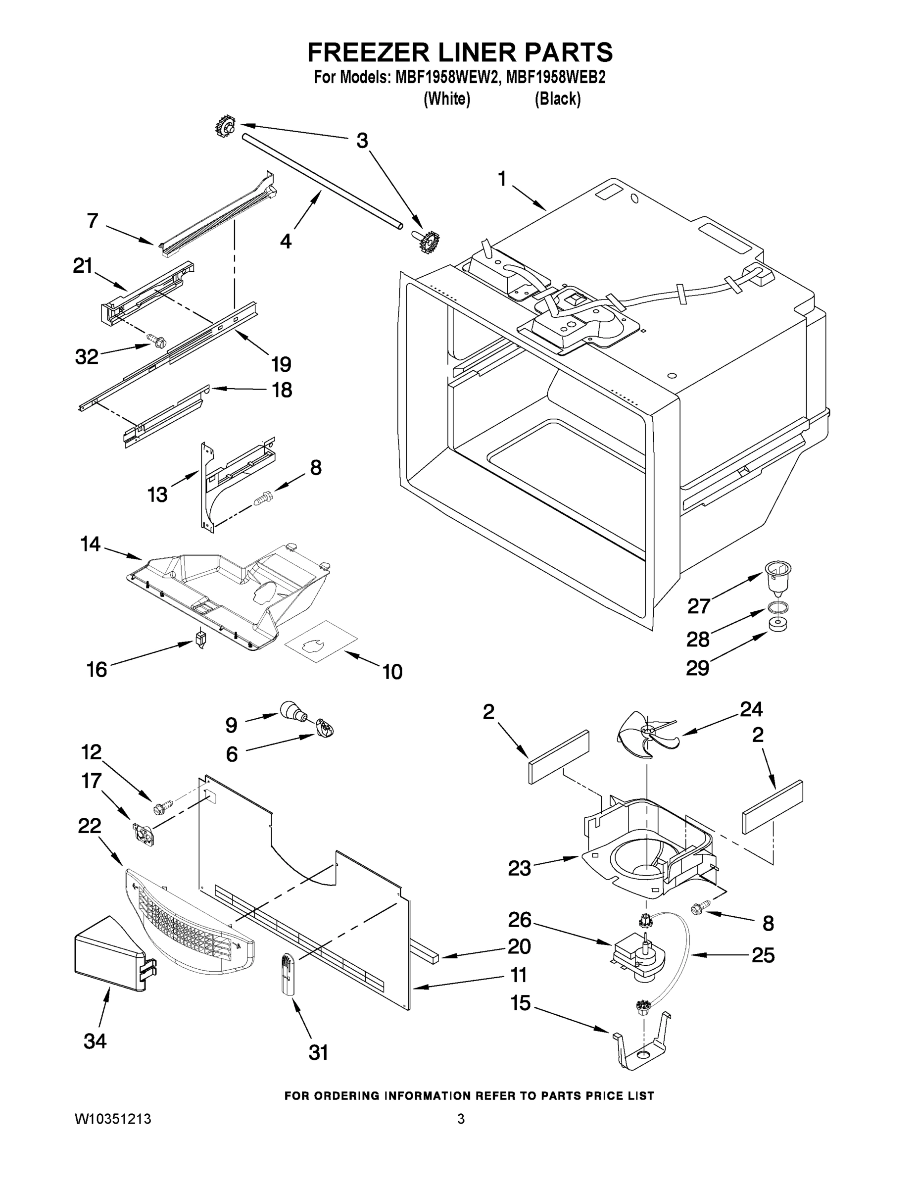 02 - FREEZER LINER PARTS