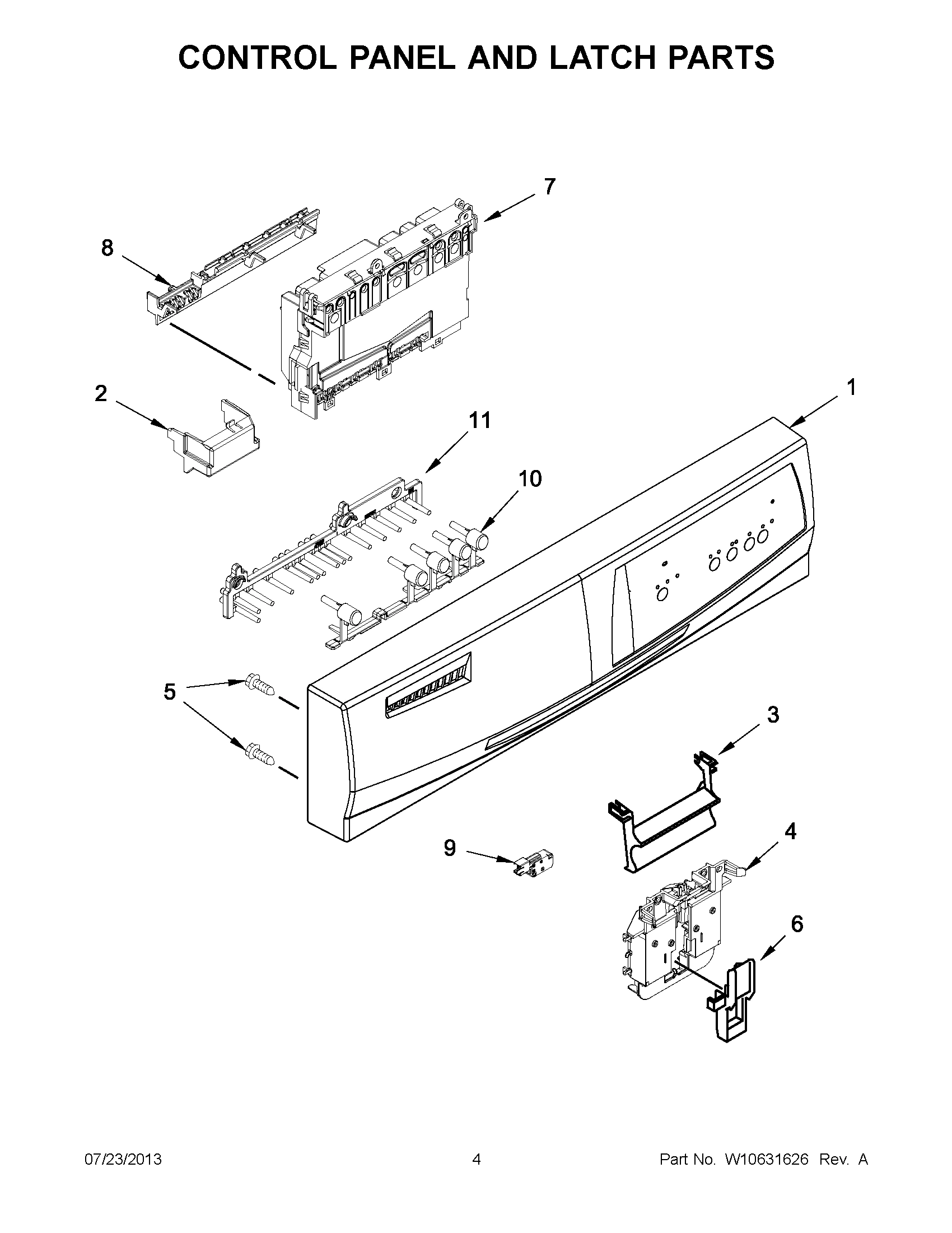 02 - CONTROL PANEL AND LATCH PARTS