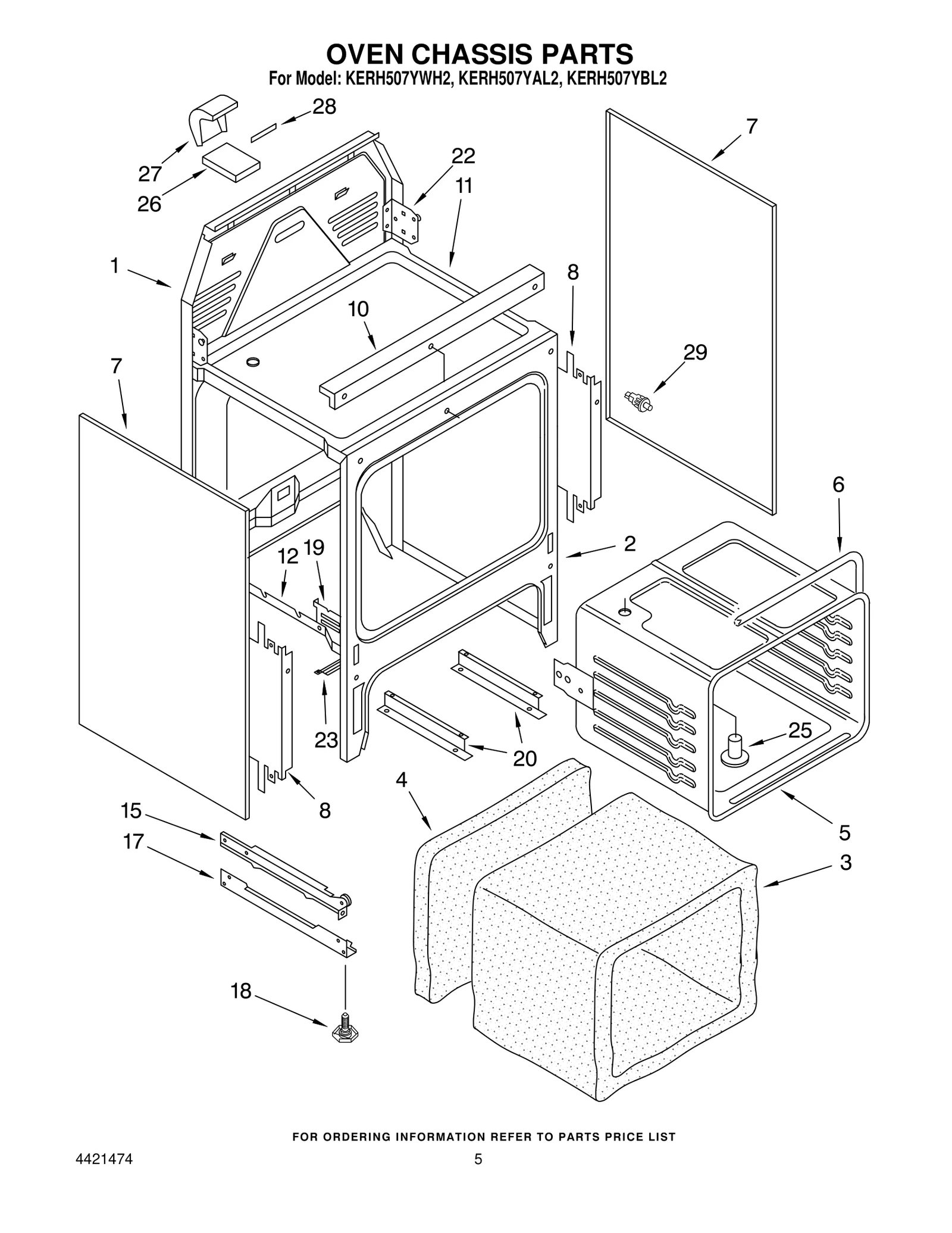 OVEN CHASSIS PARTS