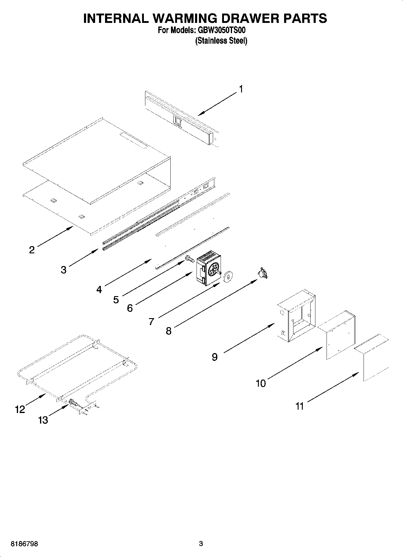 02 - INTERNAL WARMING DRAWER PARTS
