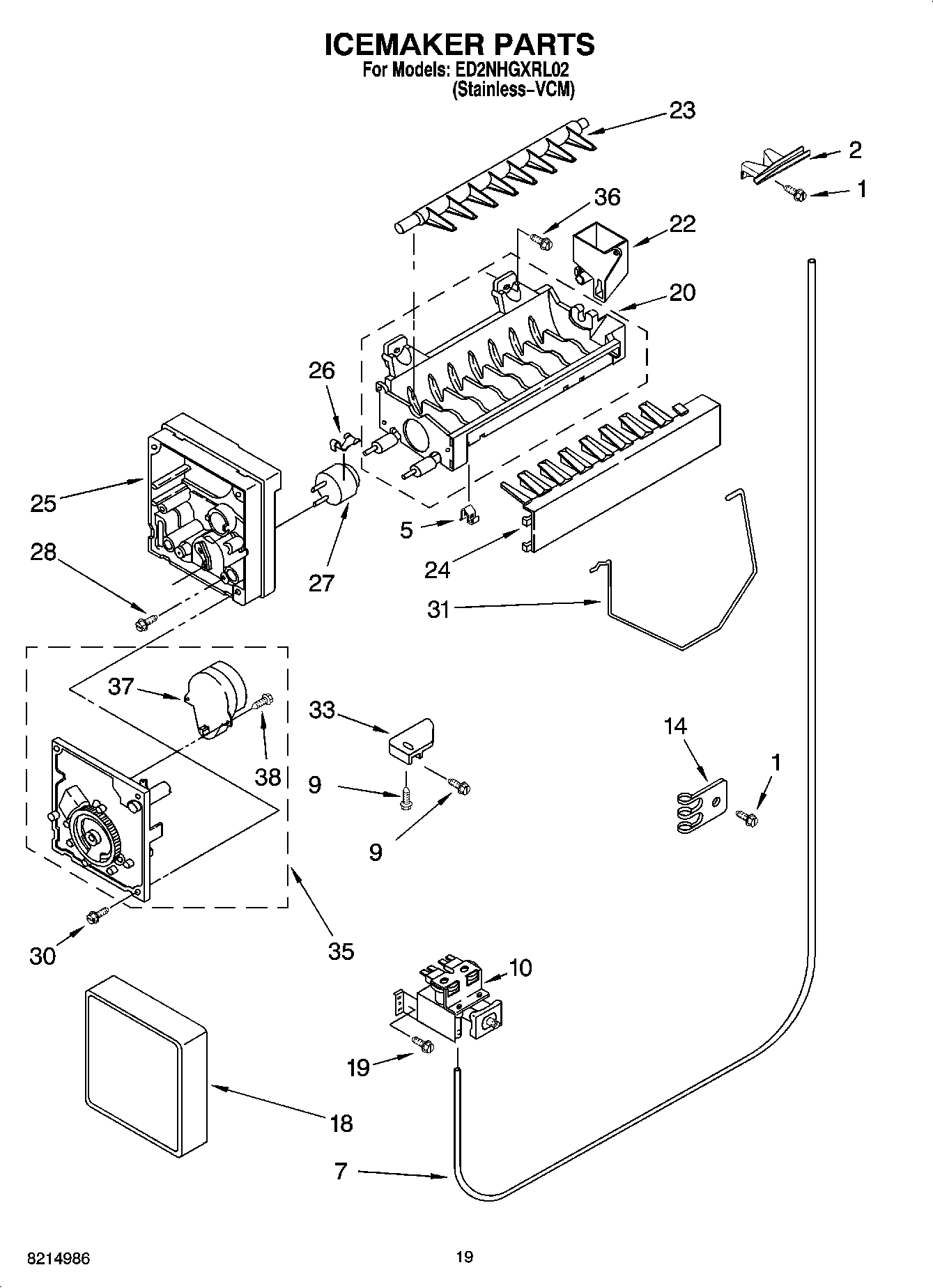 12 - ICEMAKER PARTS, OPTIONAL PARTS (NOT INCLUDED)