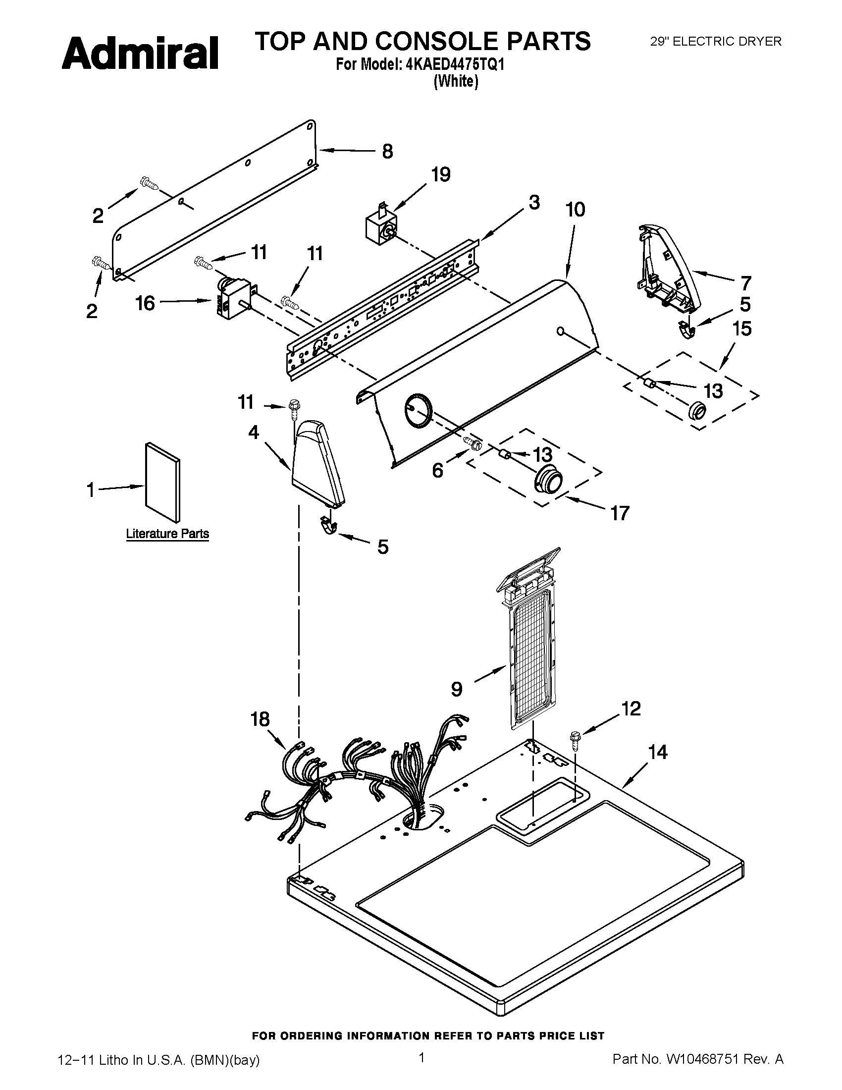 01 - TOP AND CONSOLE PARTS