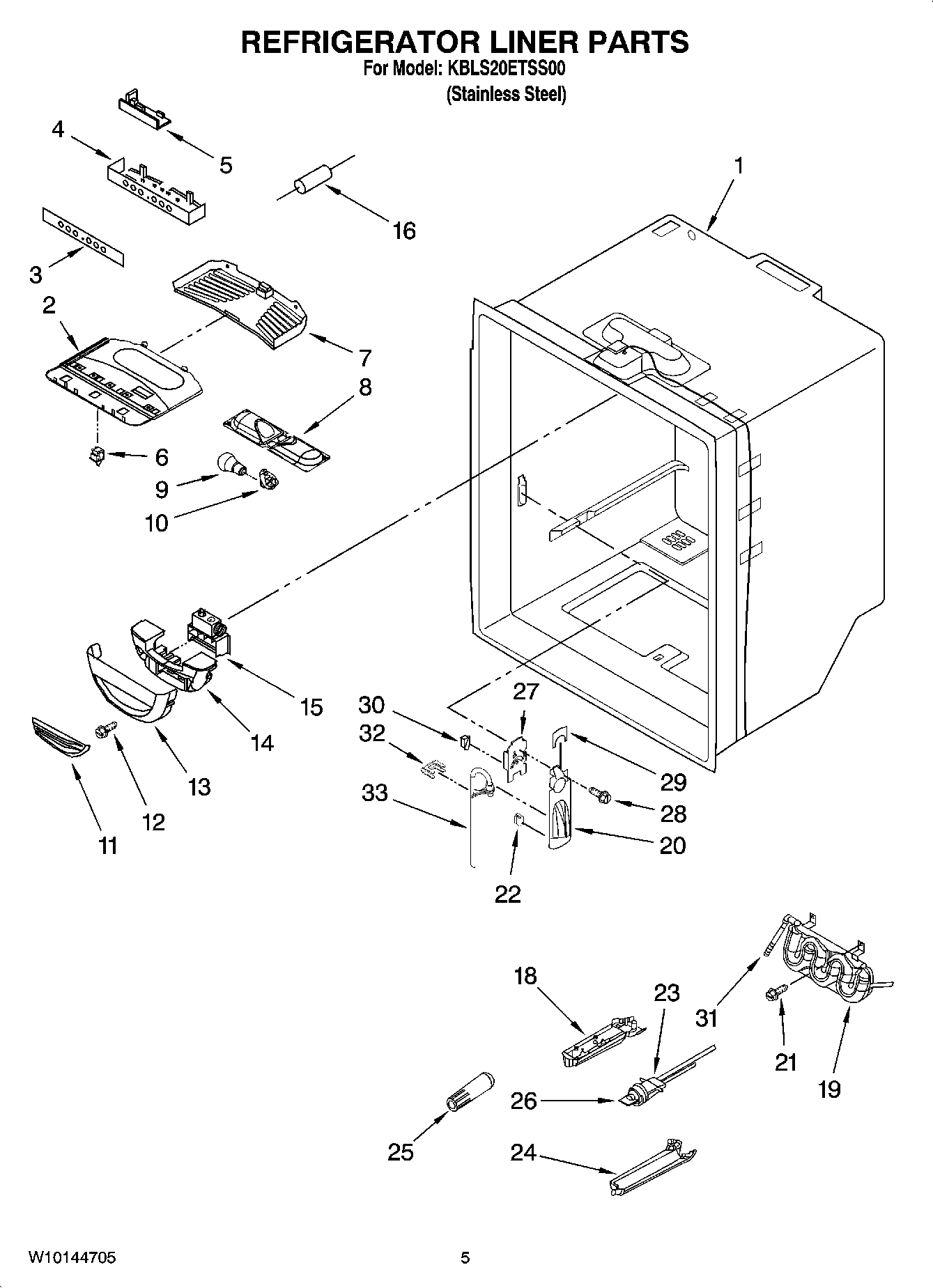 03 - REFRIGERATOR LINER PARTS