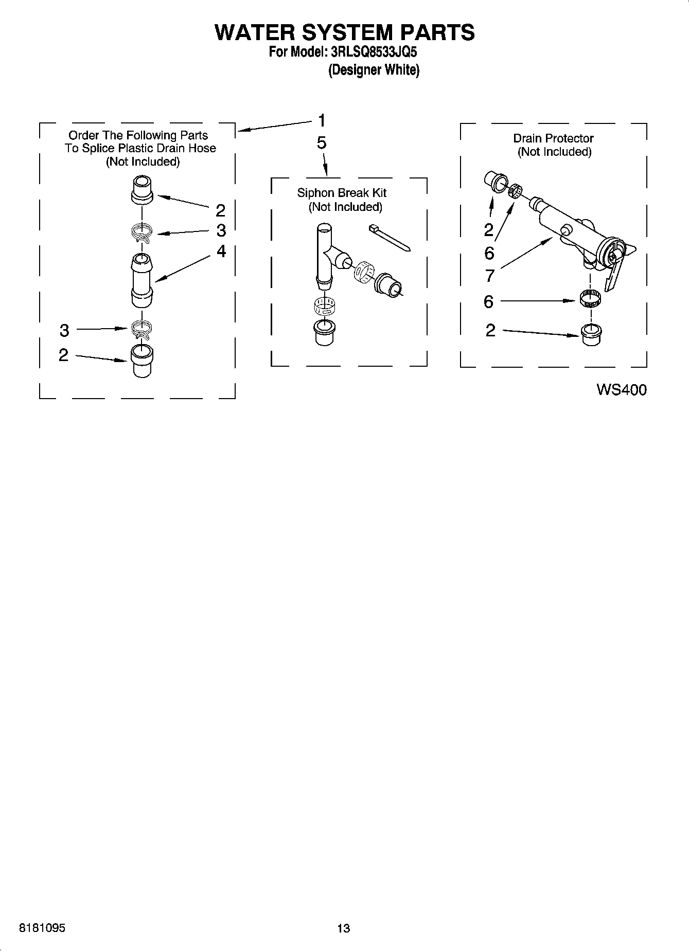 09 - WATER SYSTEM PARTS, OPTIONAL PARTS (NOT INCLUDED)