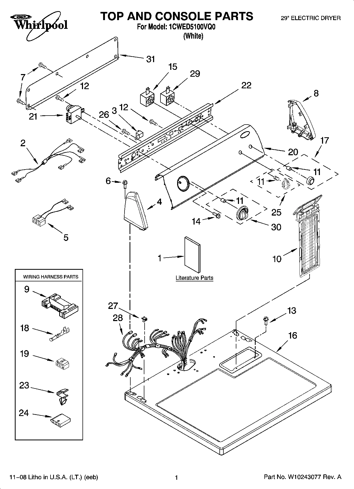 01 - TOP AND CONSOLE PARTS