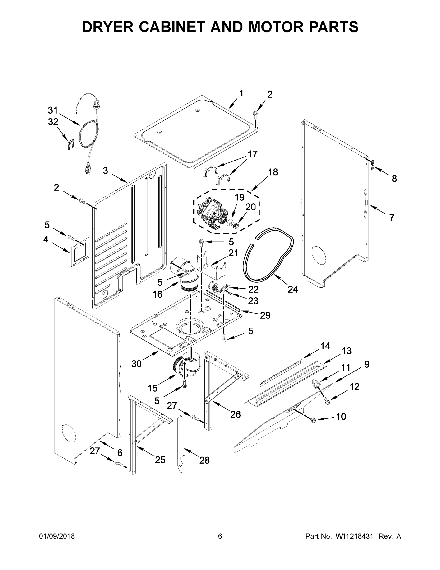 04 - DRYER CABINET AND MOTOR PARTS