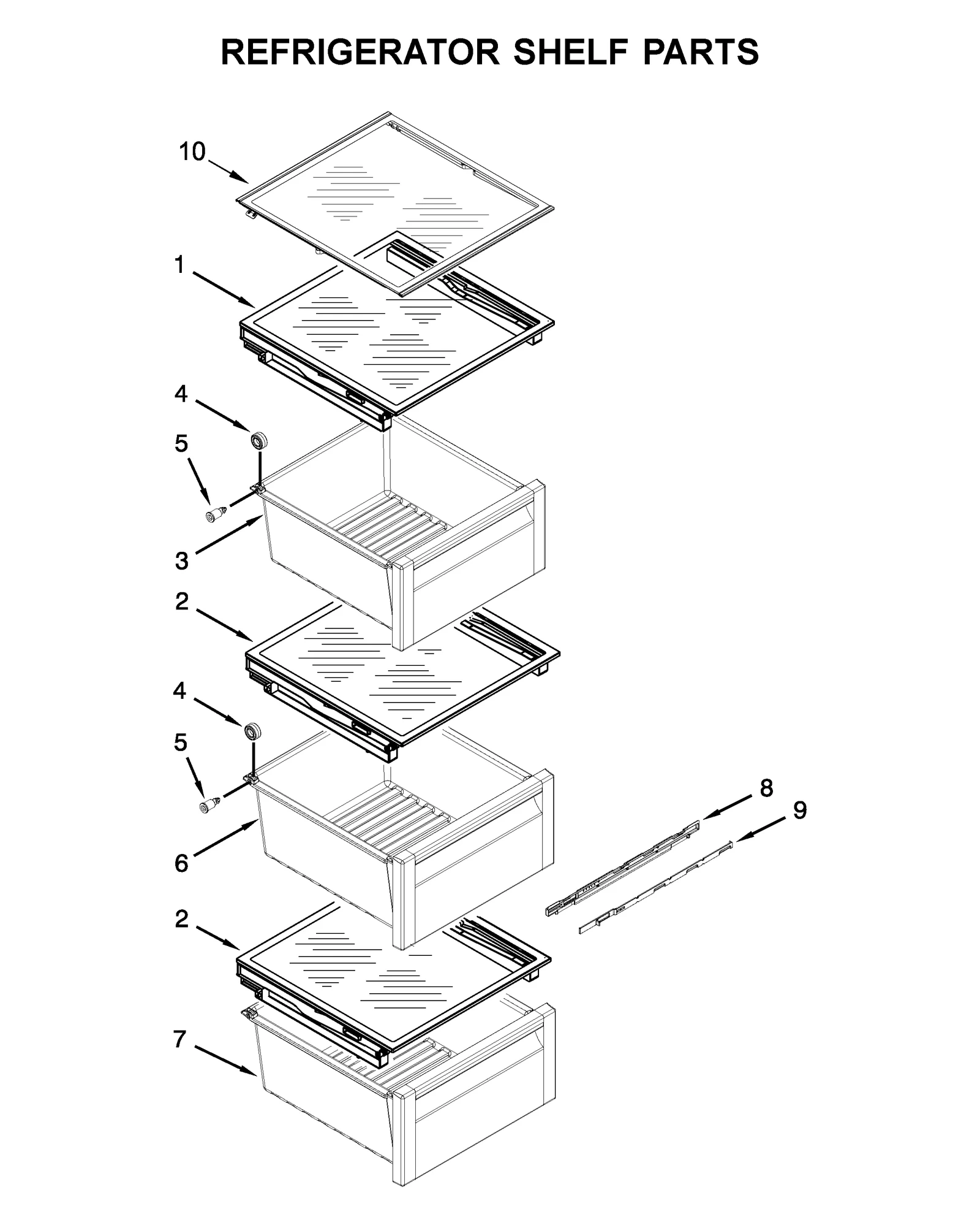 REFRIGERATOR SHELF PARTS