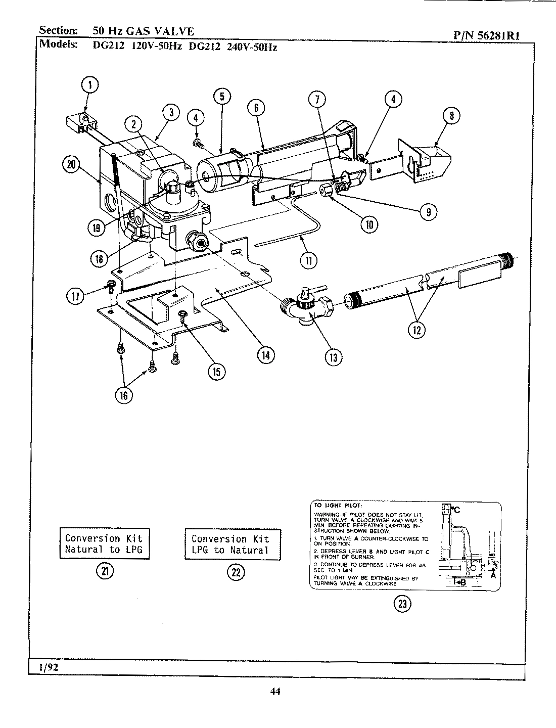 06 - GAS VALVE (50HZ)