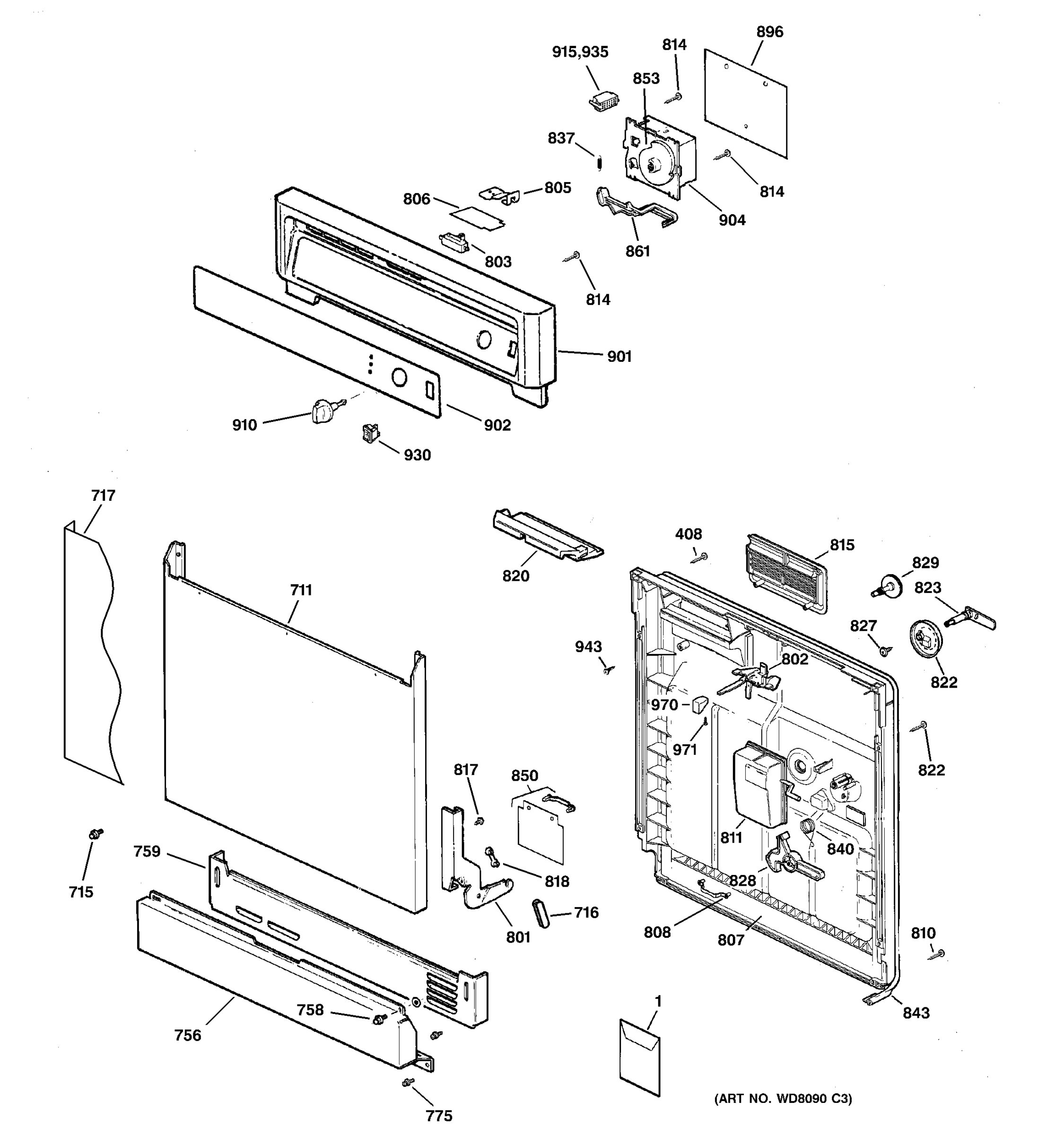 ESCUTCHEON & DOOR ASSEMBLY