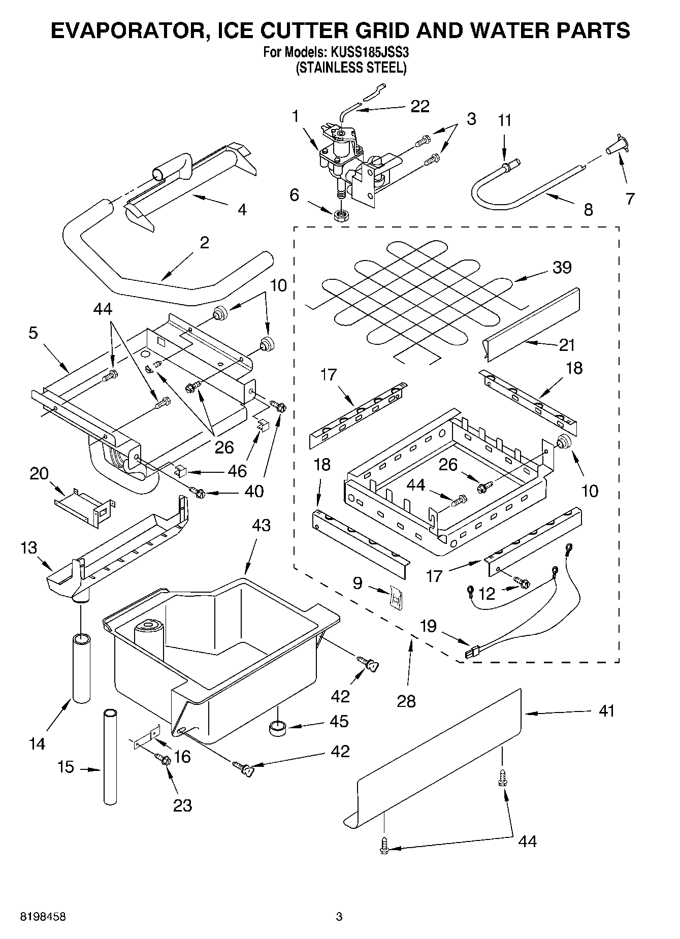 02 - EVAPORATOR ICE CUTTER GRID AND WATER PARTS