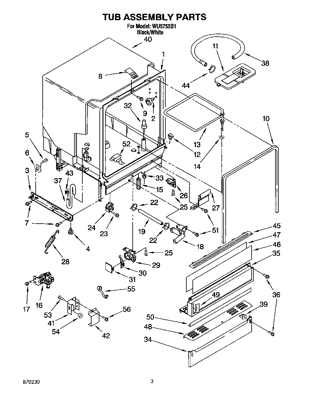 03 - TUB ASSEMBLY, LIT/OPTIONAL