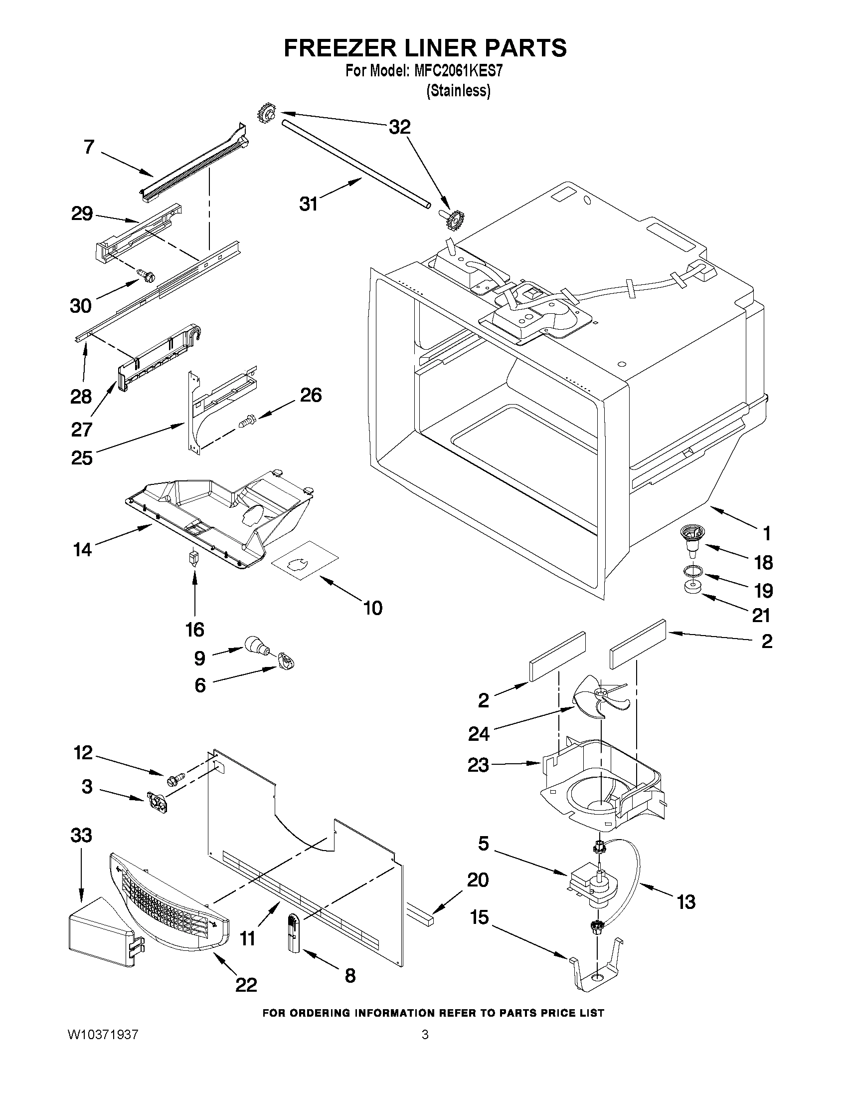 02 - FREEZER LINER PARTS