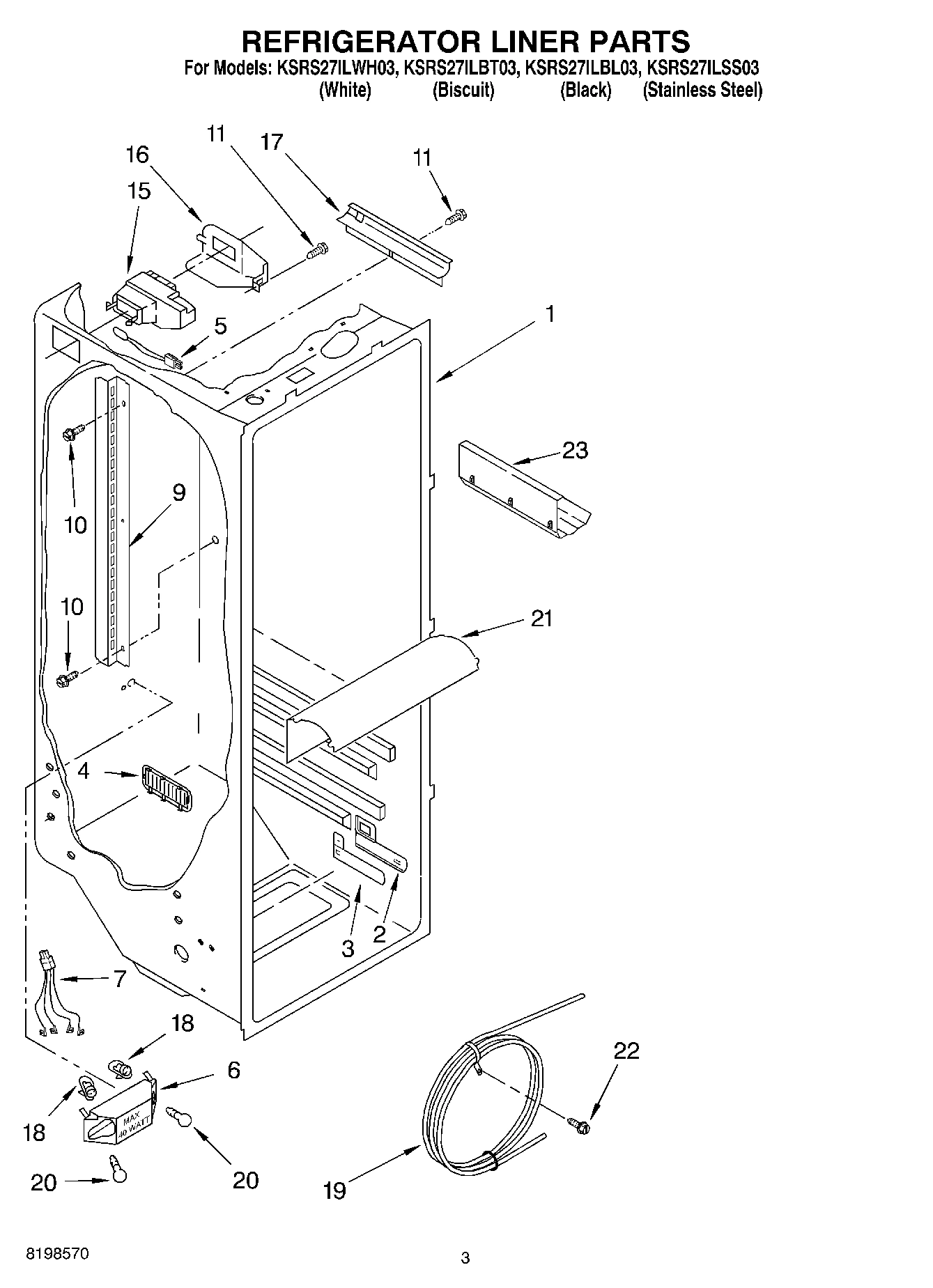 02 - REFRIGERATOR LINER PARTS