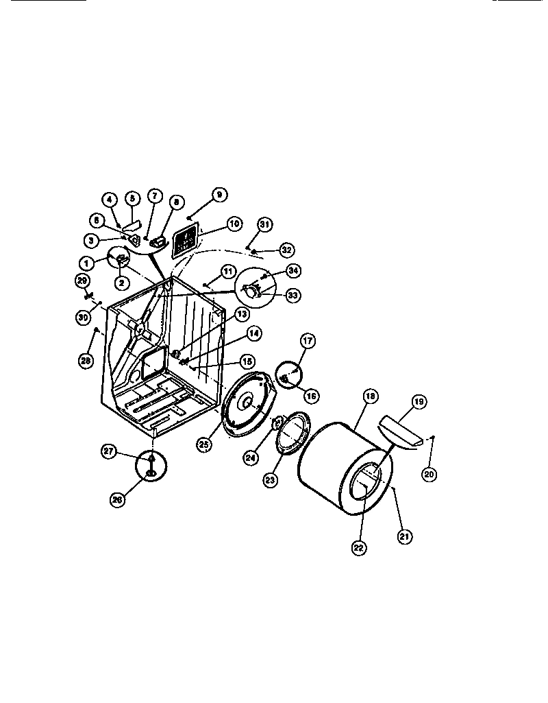 02 - CABINET, DRUM, HEATER ASSEMBLY
