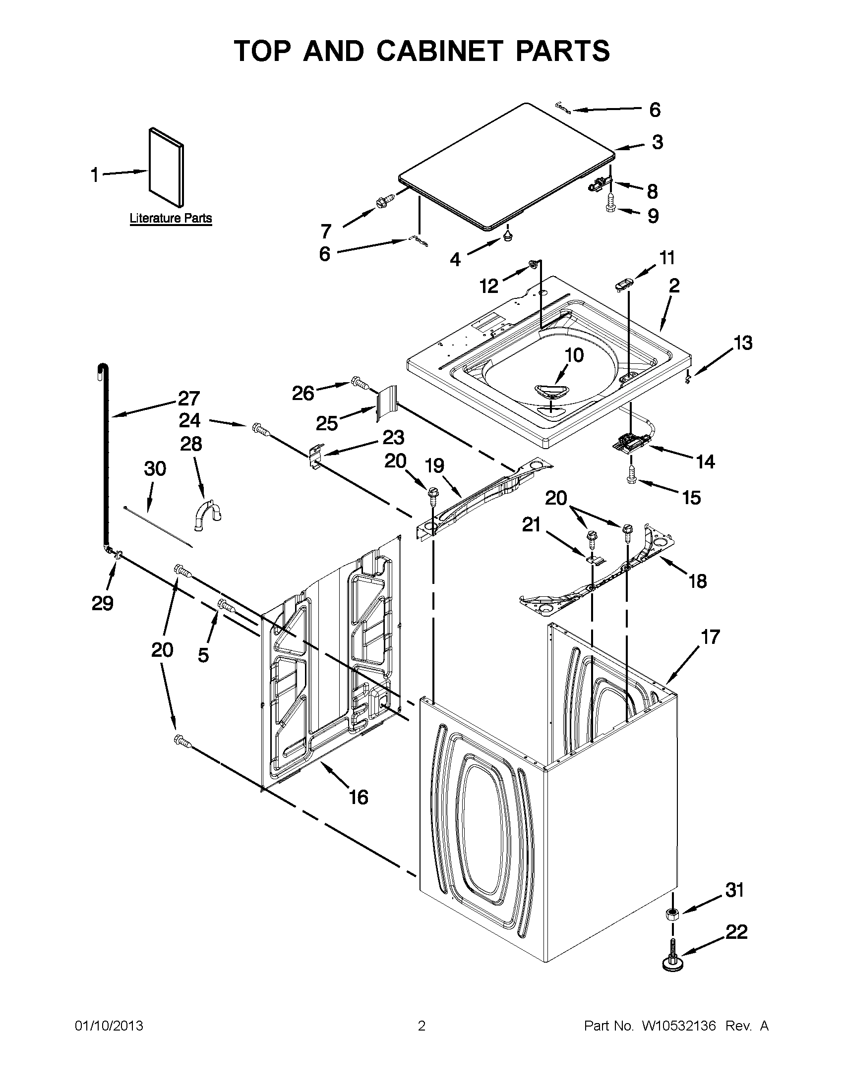 01 - TOP AND CABINET PARTS