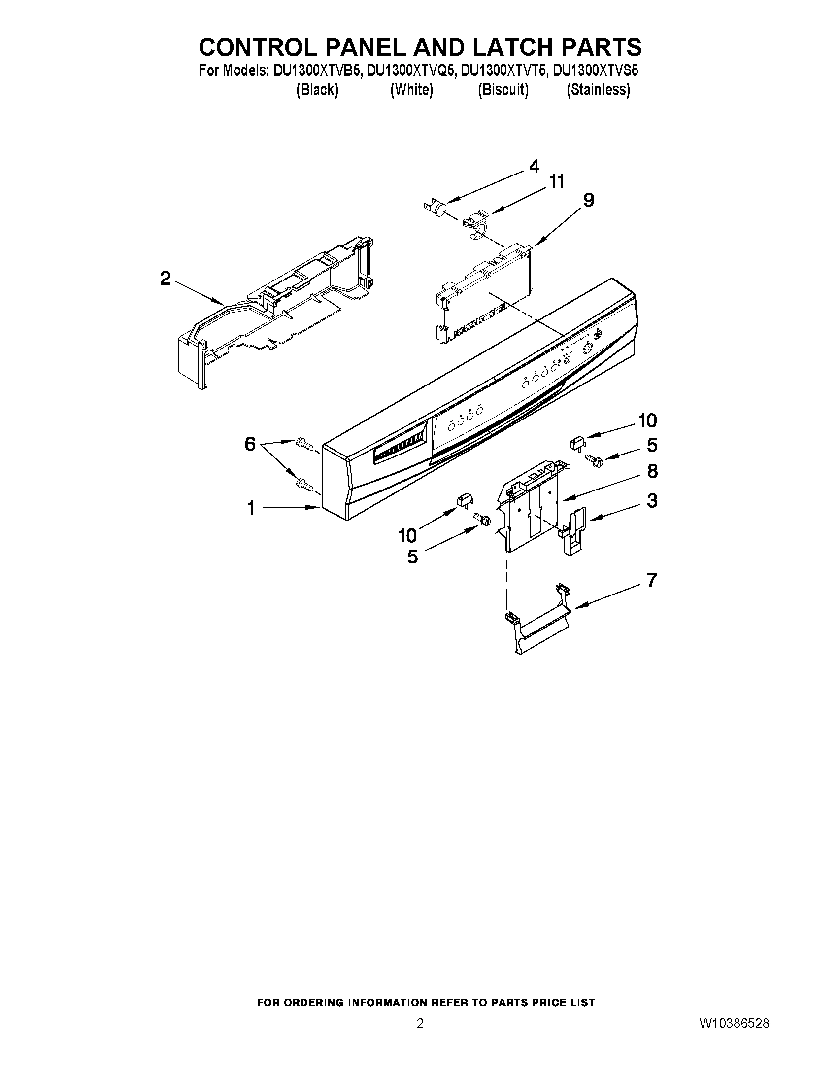 02 - CONTROL PANEL AND LATCH PARTS
