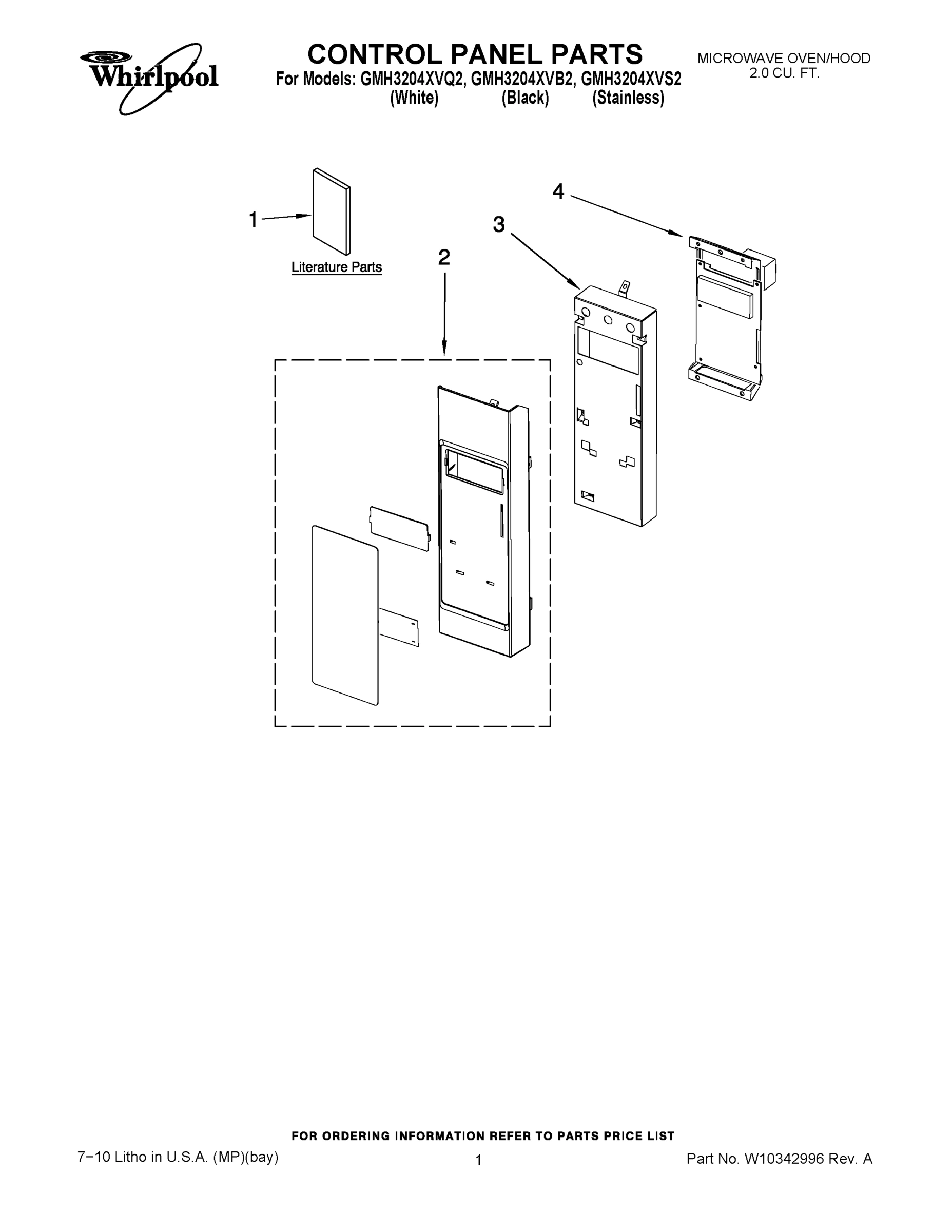 01 - CONTROL PANEL PARTS