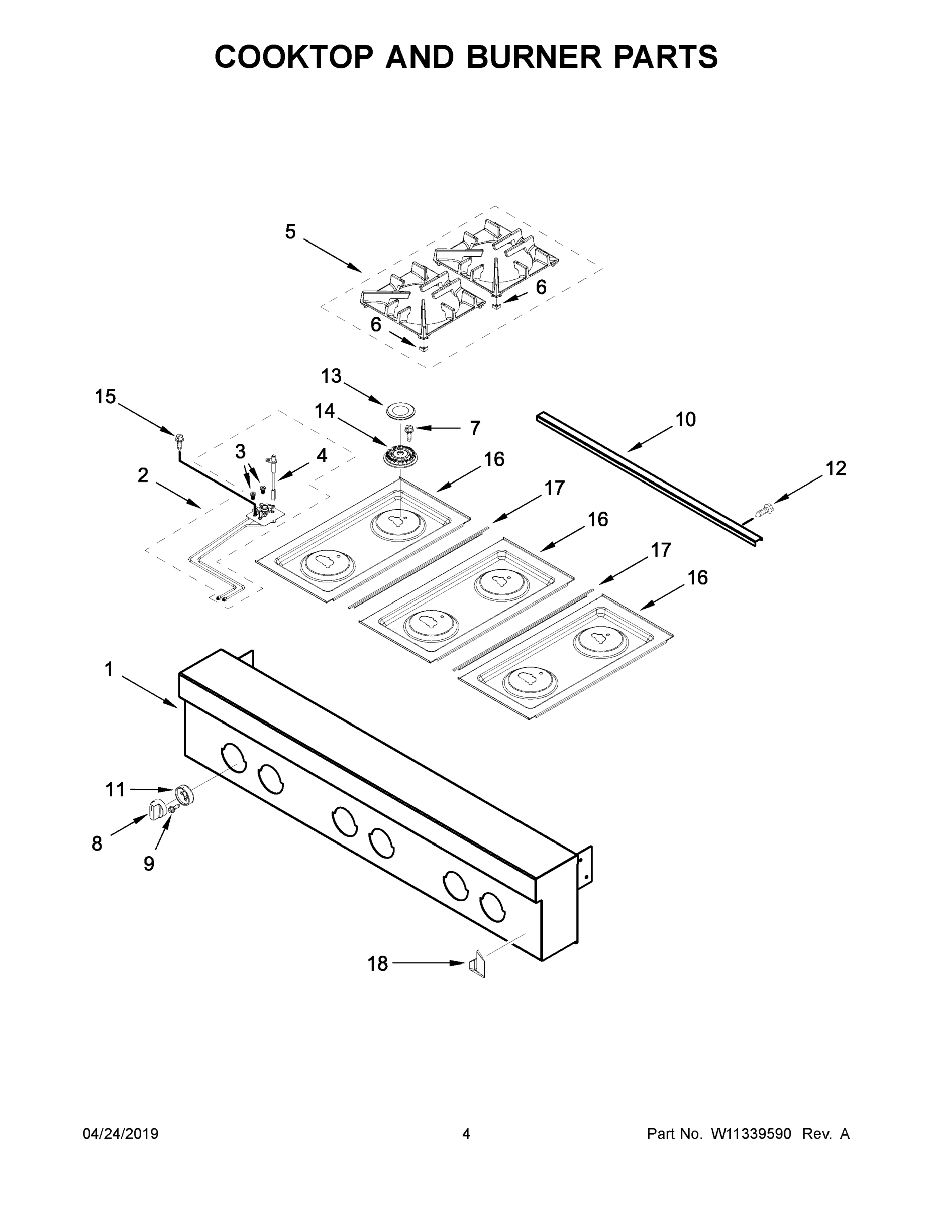 03 - COOKTOP AND BURNER PARTS