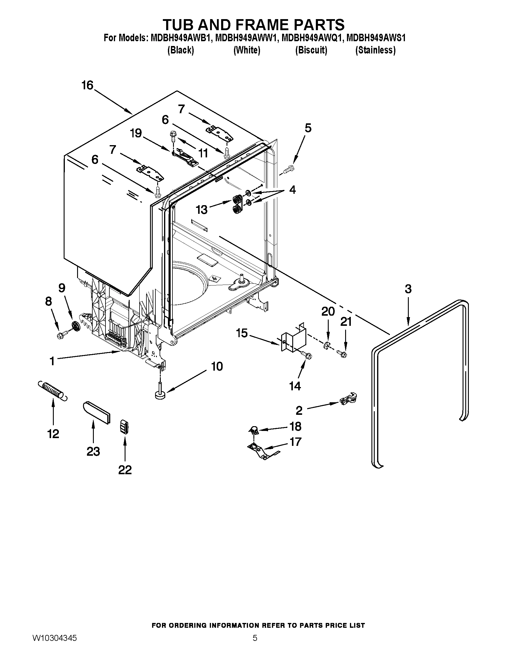 05 - TUB AND FRAME PARTS