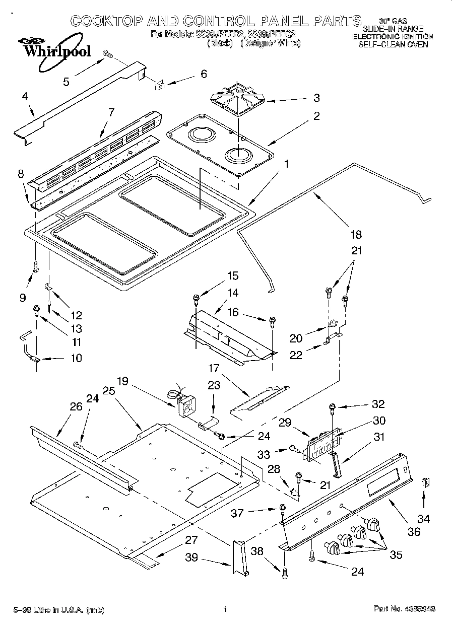 01 - COOKTOP AND CONTROL PANEL