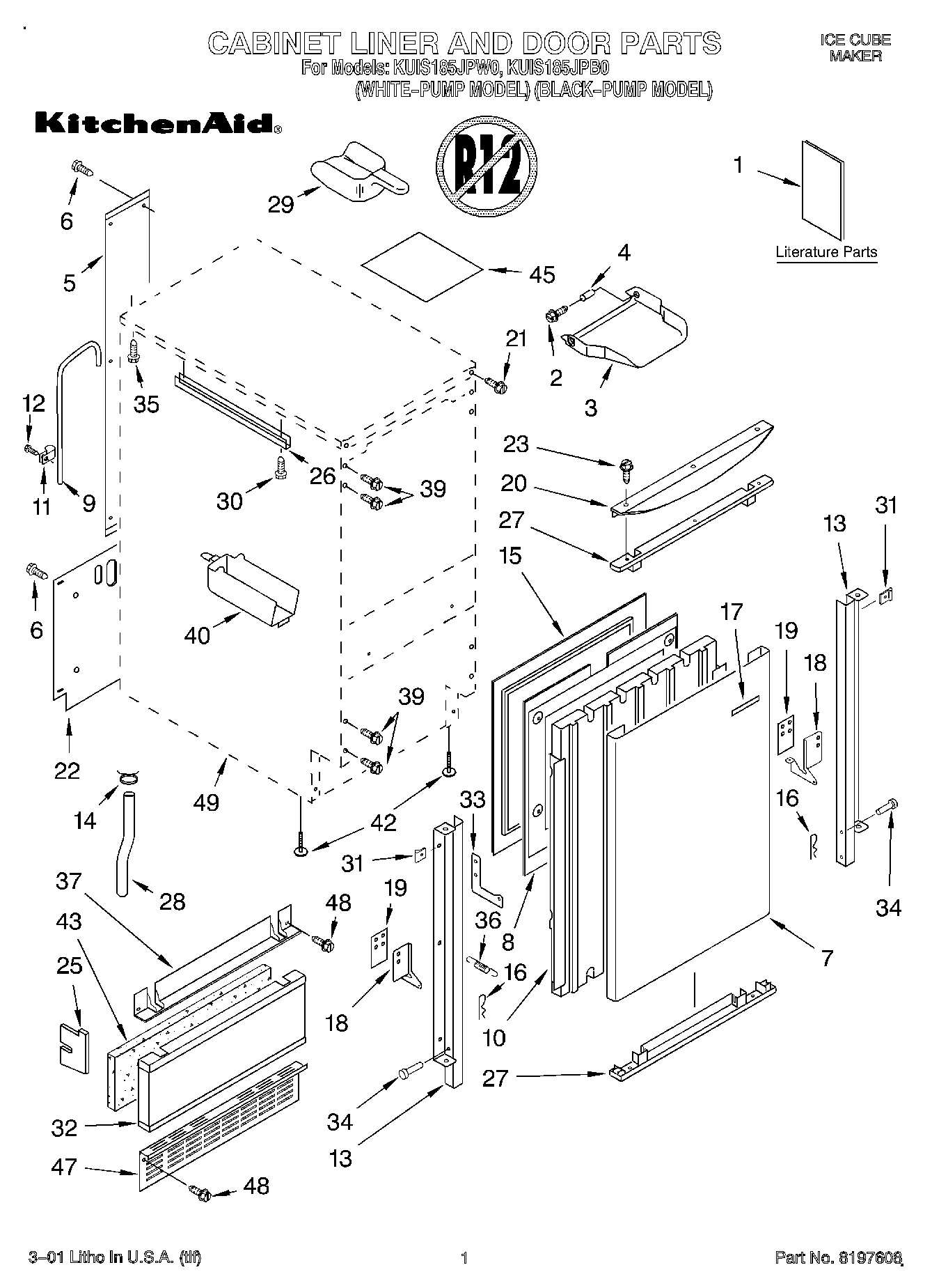 01 - CABINET LINER AND DOOR, LITERATURE
