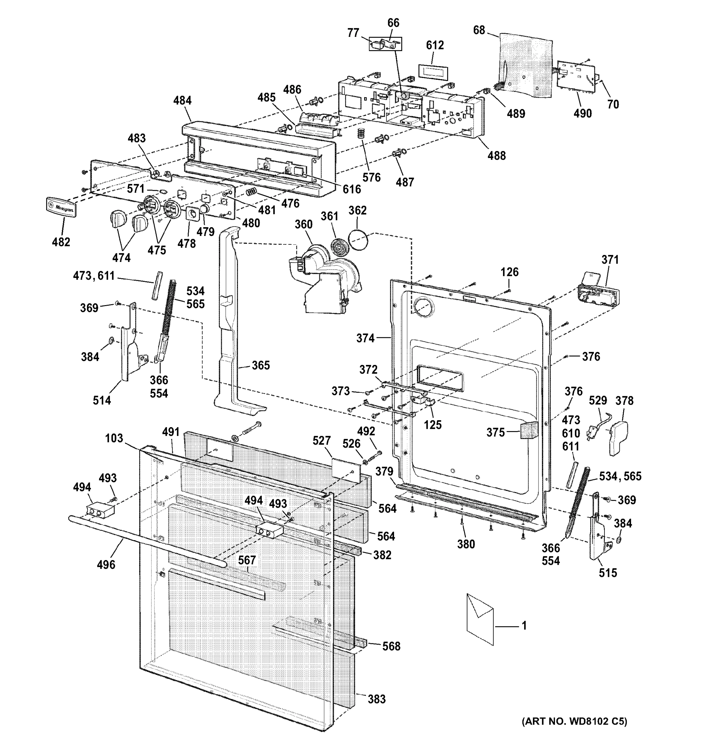 ESCUTCHEON & DOOR ASSEMBLY