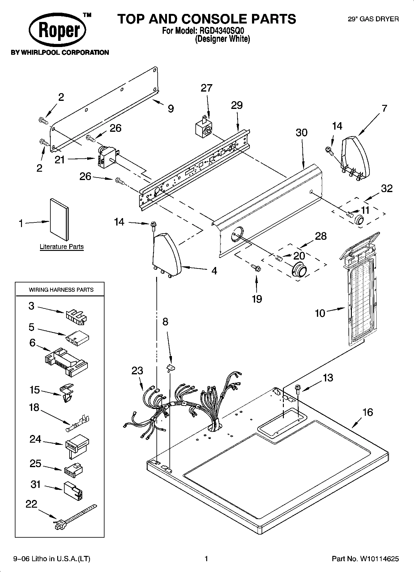 01 - TOP AND CONSOLE PARTS