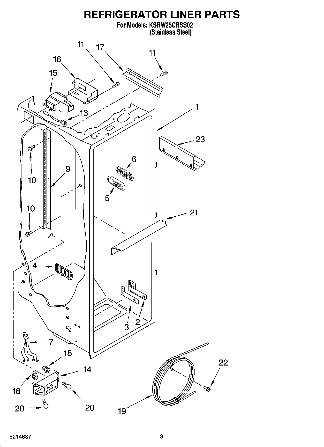 02 - REFRIGERATOR LINER PARTS