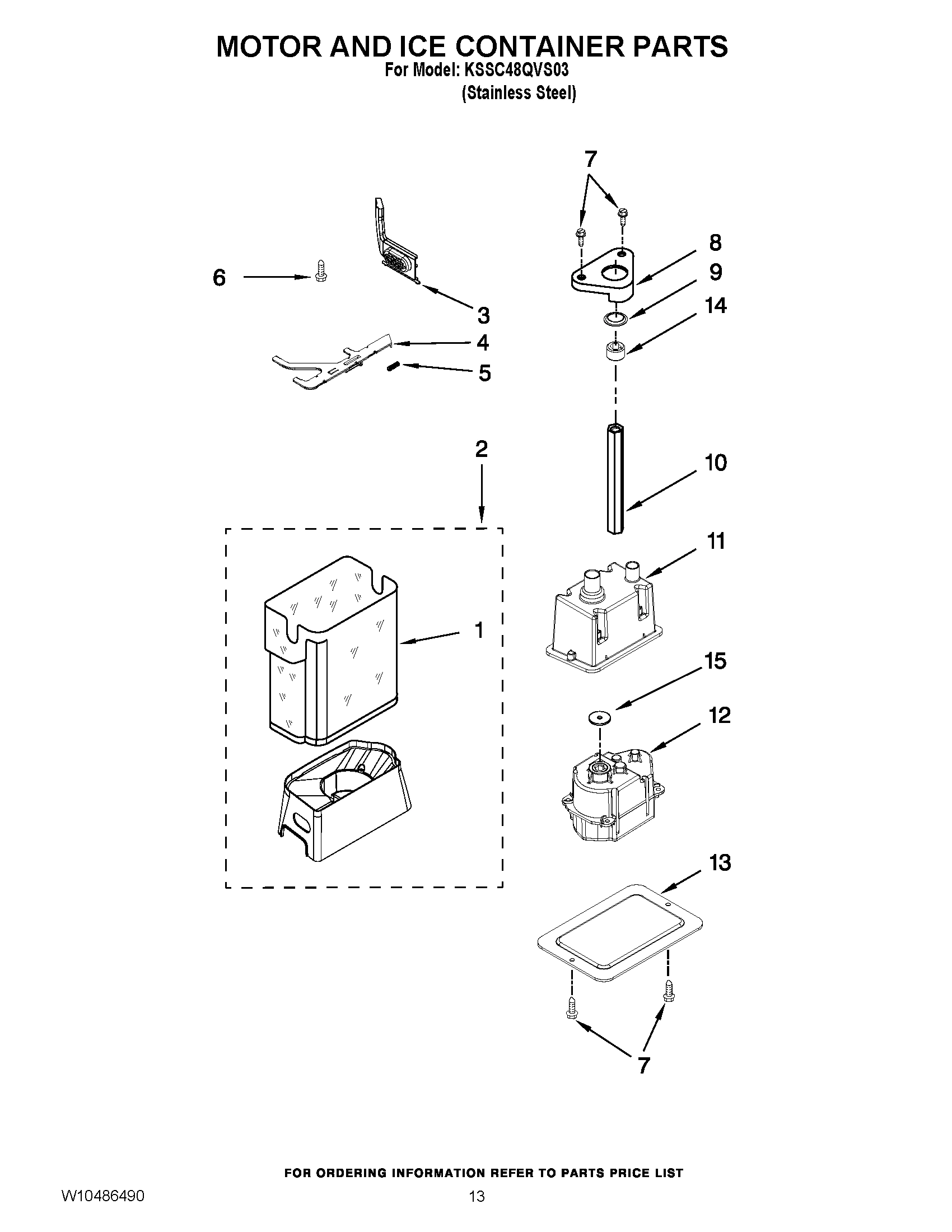 09 - MOTOR AND ICE CONTAINER PARTS