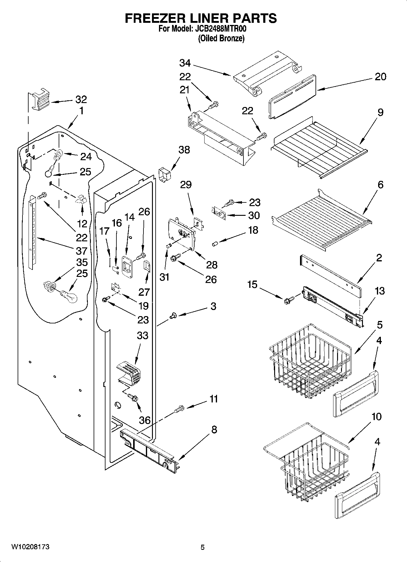 04 - FREEZER LINER PARTS
